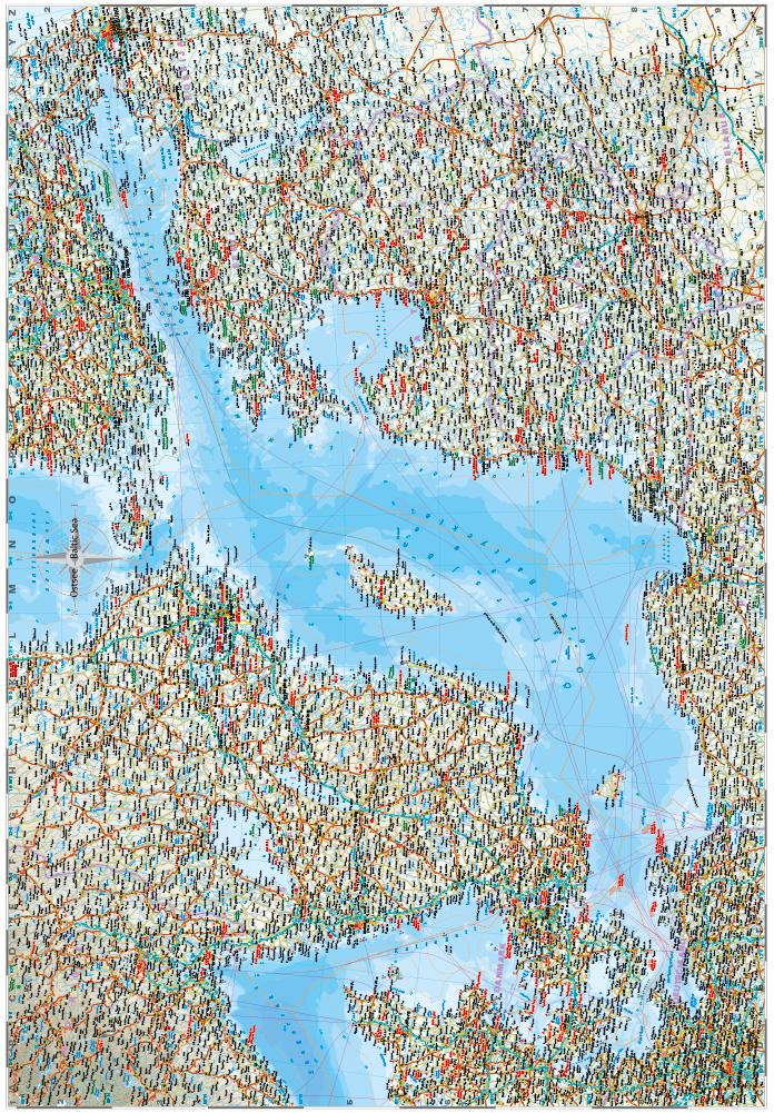 Beispielinhalt (Bild) Reise Know-How Landkarte Ostsee  1:1 300 000 mit Stadtplänen Danzig, Helsinki, Kopenhagen, Riga, St. Petersburg, Stockholm, Tallinn