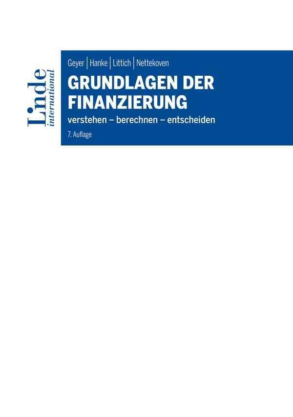 Vorderes Coverbild Grundlagen der Finanzierung
