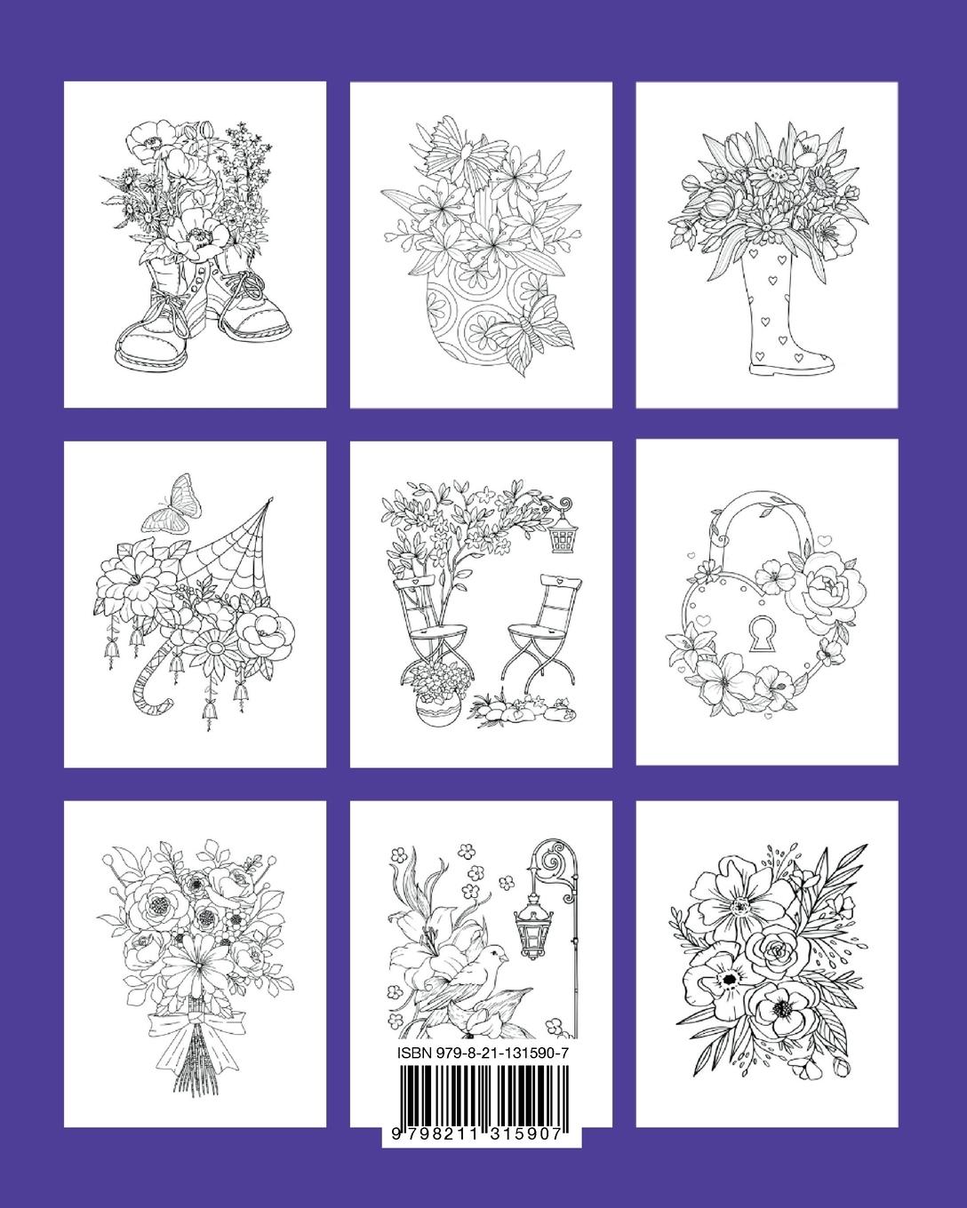 Rückseitencover Spring Large Print Adult Coloring Book