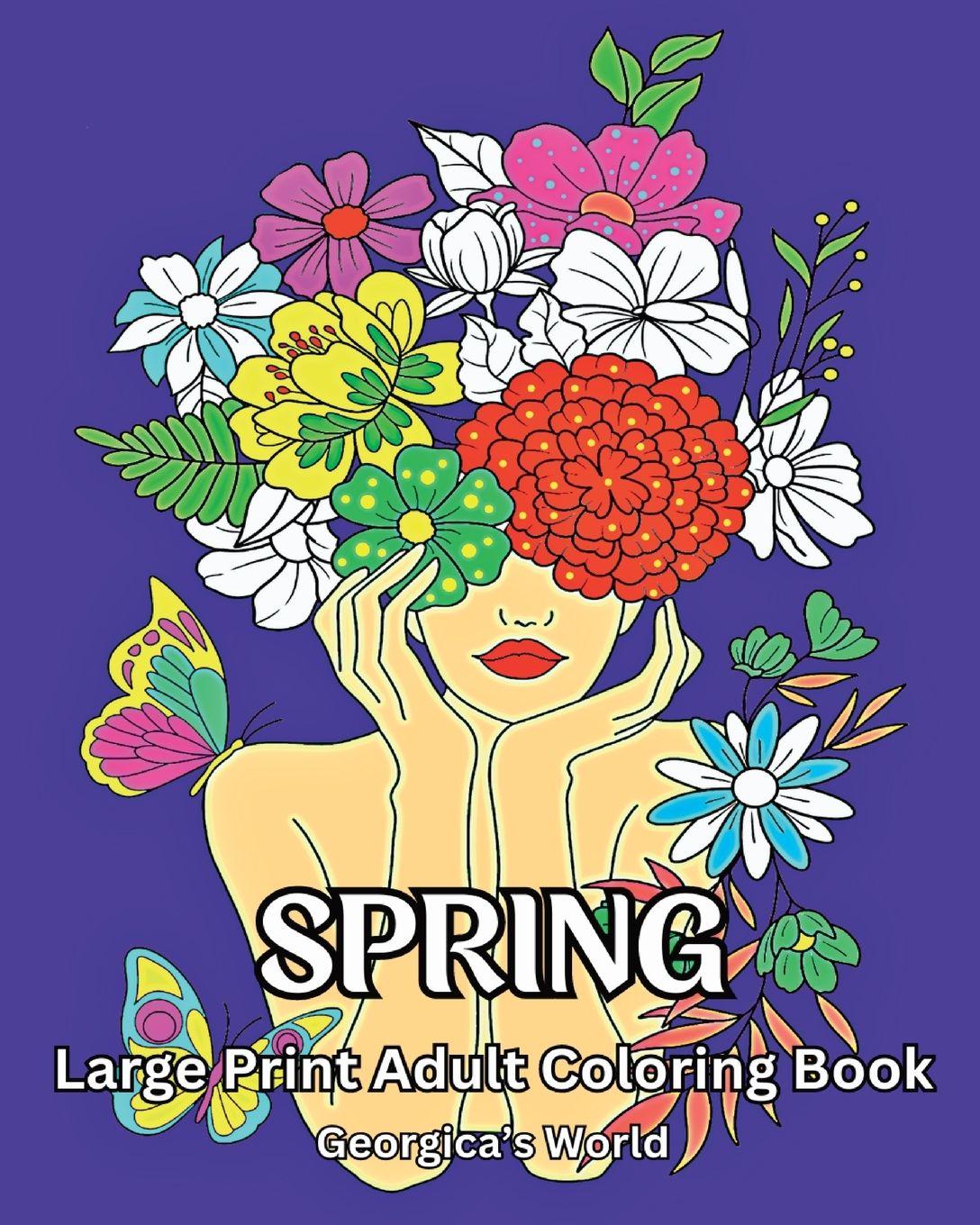 Vorderes Coverbild Spring Large Print Adult Coloring Book