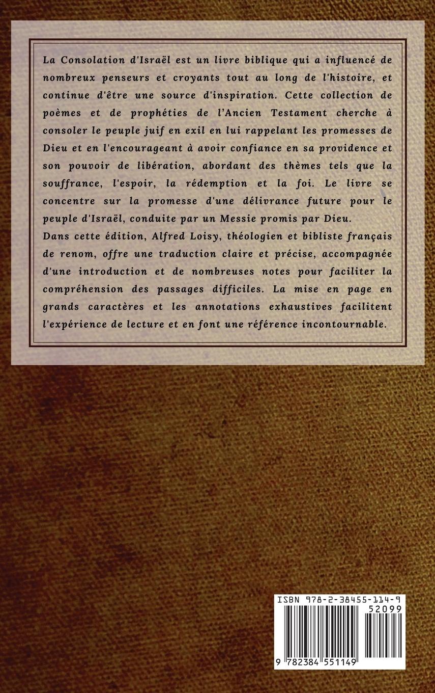 Rückseitencover La consolation d'Israël (second Isaïe)