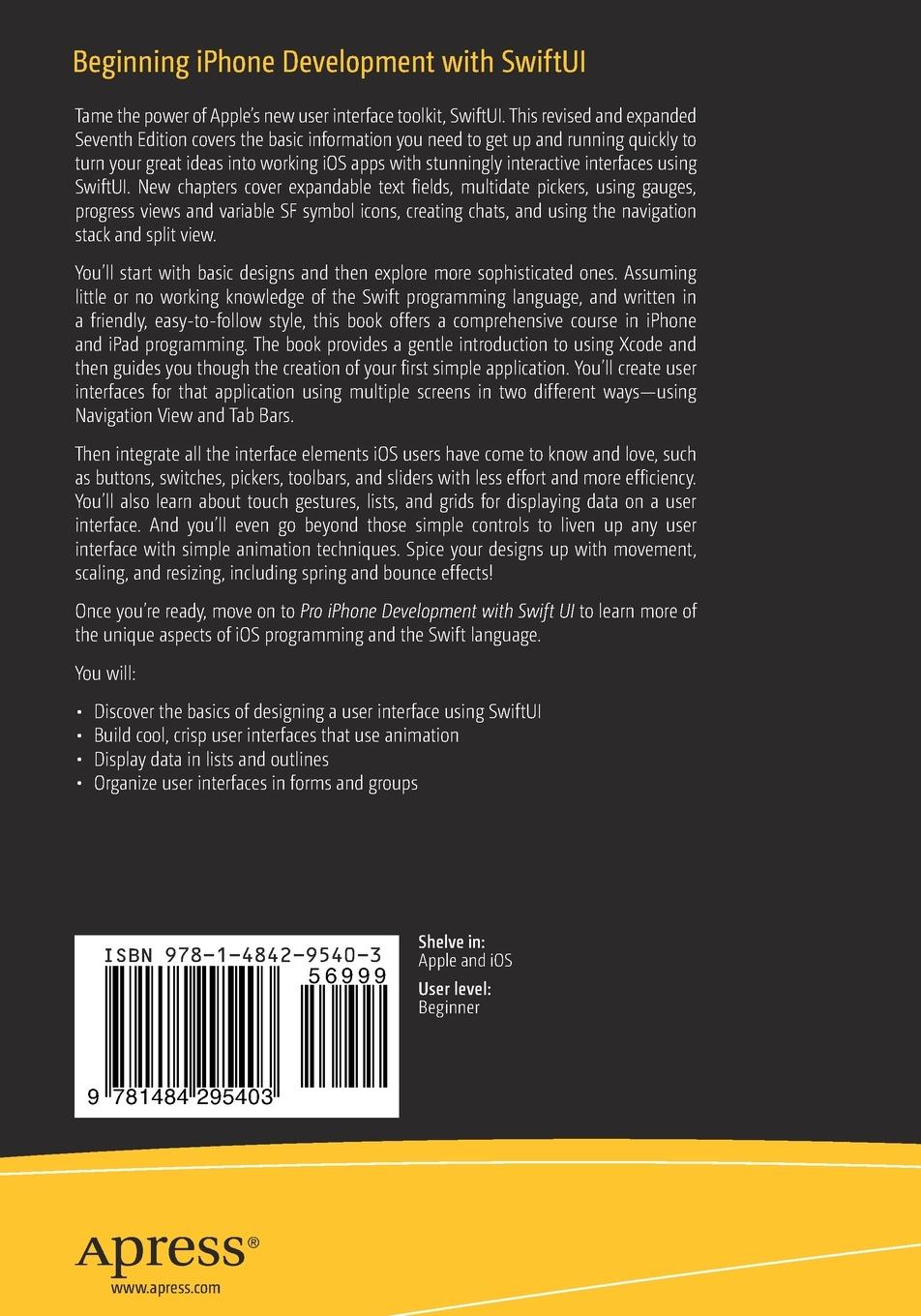 Rückseitencover Beginning iPhone Development with SwiftUI
