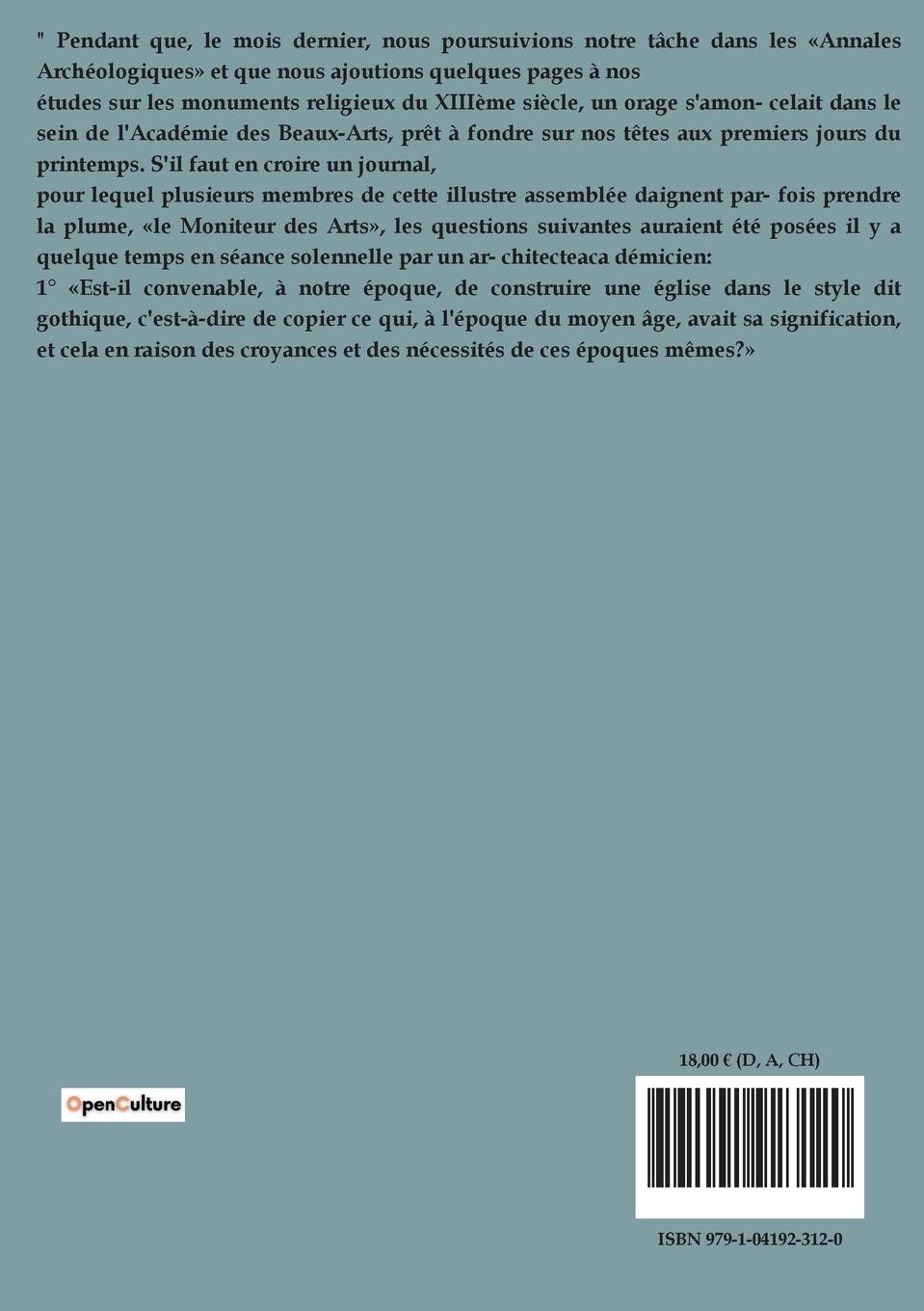 Rückseitencover Du style gothique au dix-neuvième siècle