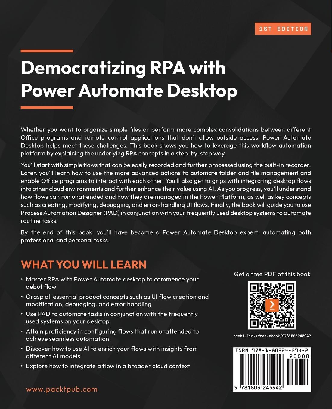 Rückseitencover Democratizing RPA with Power Automate Desktop