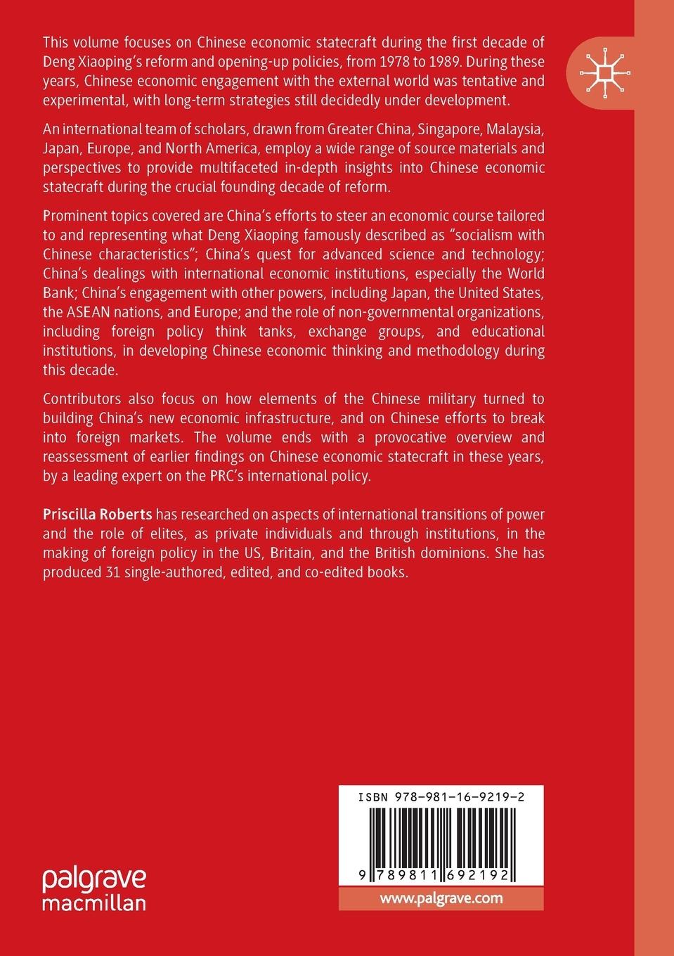 Rückseitencover Chinese Economic Statecraft from 1978 to 1989