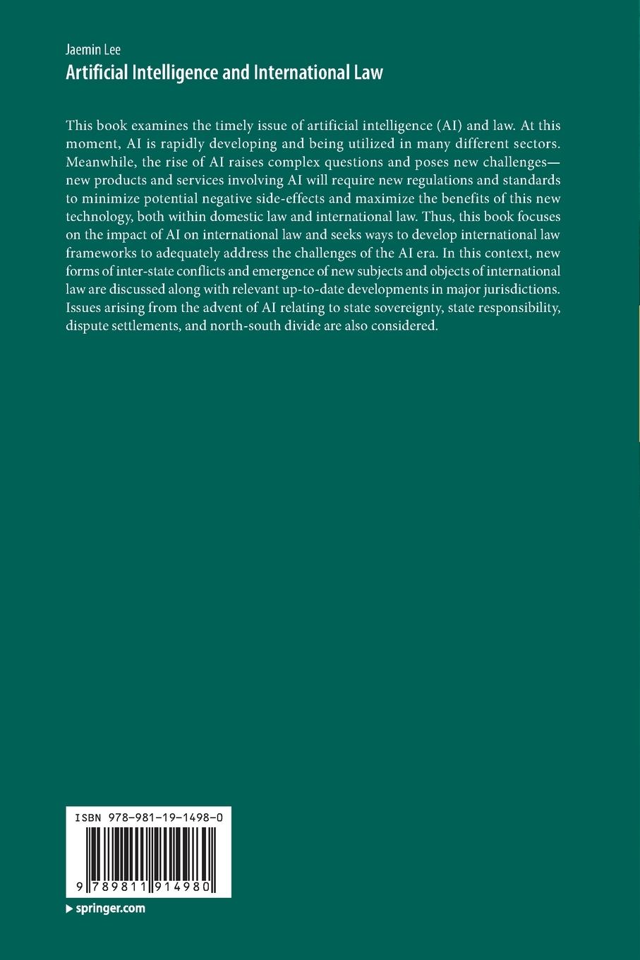 Rückseitencover Artificial Intelligence and International Law