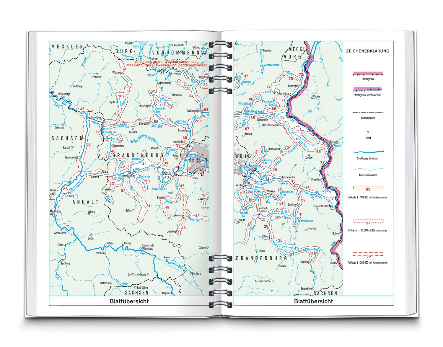Beispielinhalt (Bild) KOMPASS Wasserwanderatlas Berlin und Brandenburg