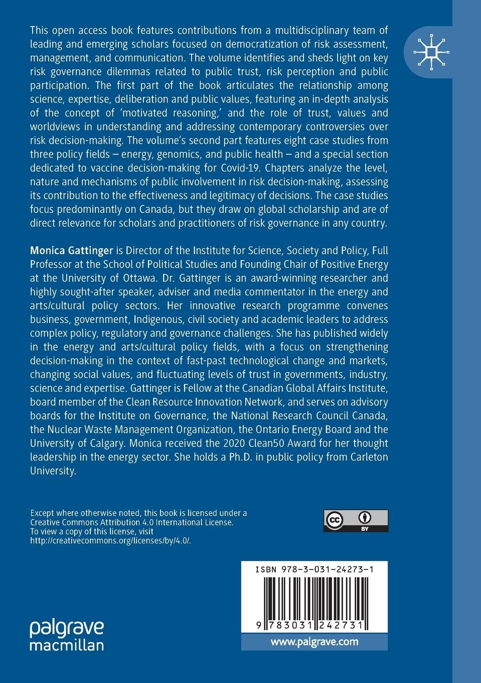 Rückseitencover Democratizing Risk Governance