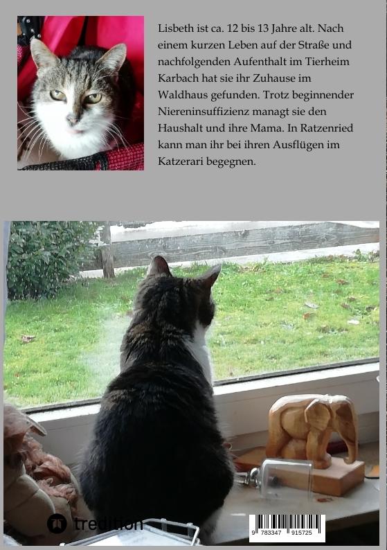 Rückseitencover Die Waldhausmädels ,Tagebuchnotizen von Katze Lisbeth aus dem Leben mit ihrer Dosenöffnerin