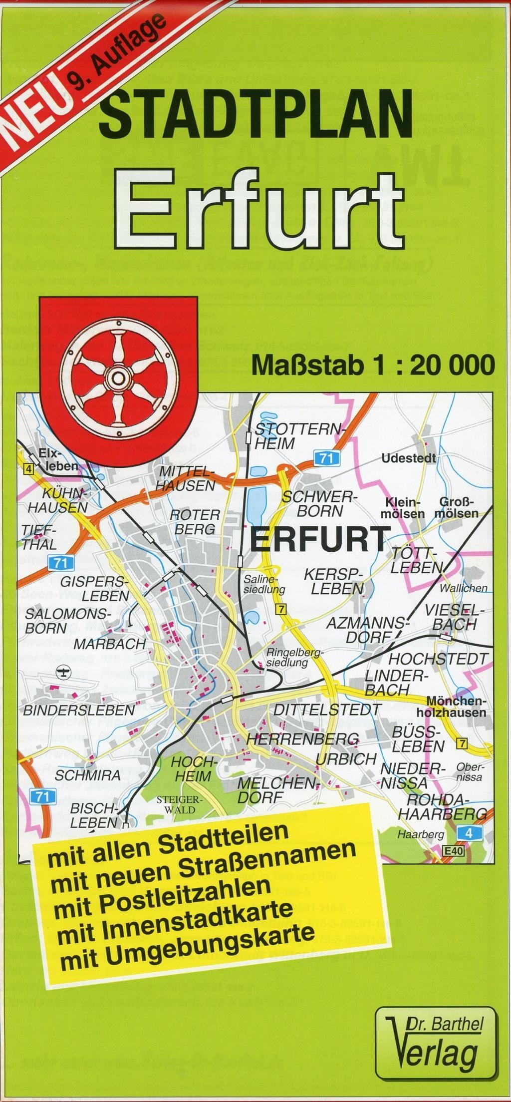 Vorderes Coverbild Stadtplan Erfurt