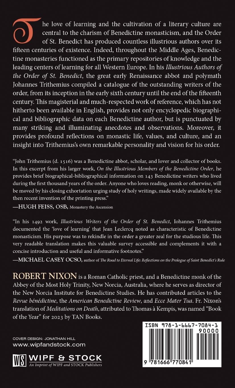 Rückseitencover Illustrious Authors of the Order of St. Benedict