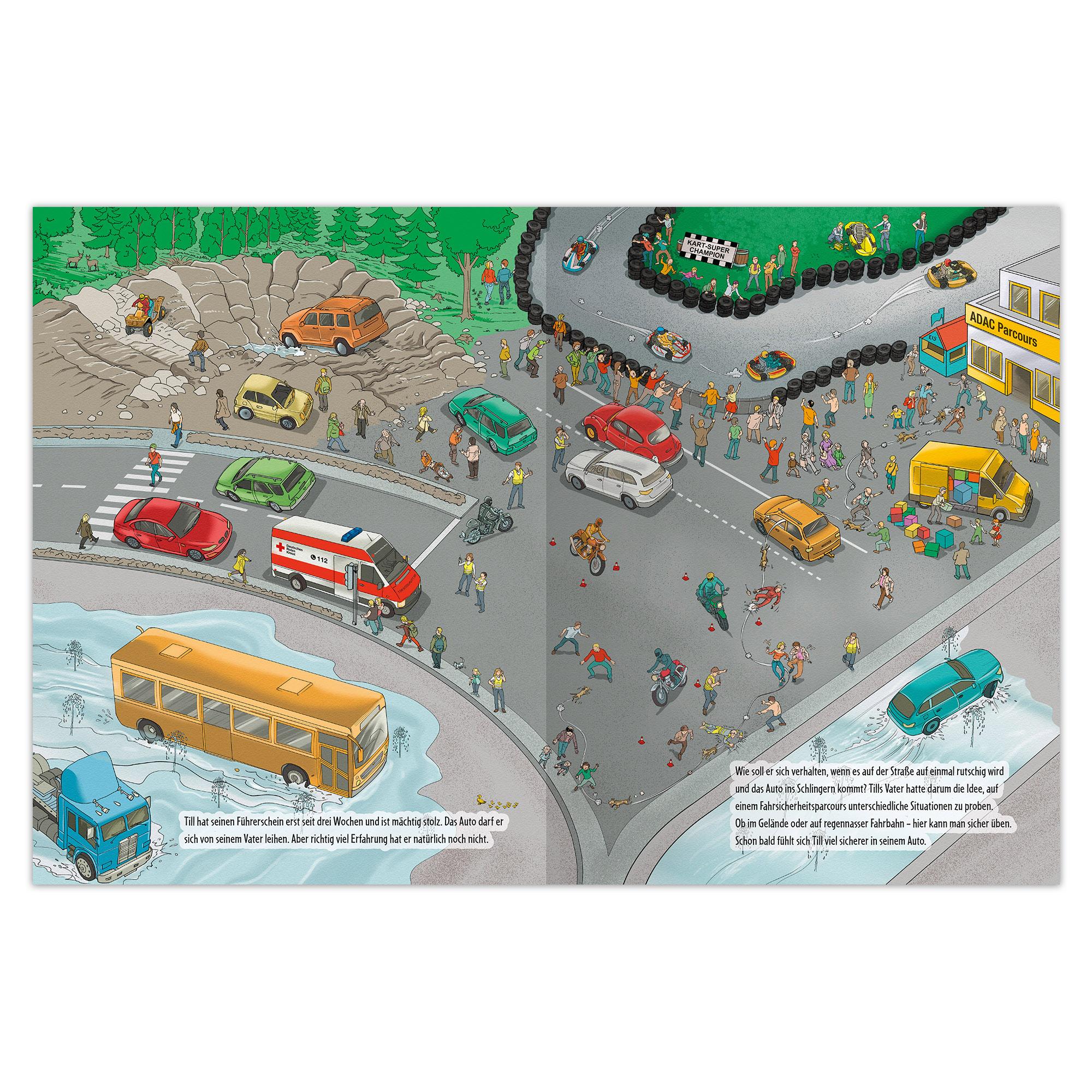 Beispielinhalt (Bild) Mein ADAC Wimmelbuch - Entdecken und Staunen