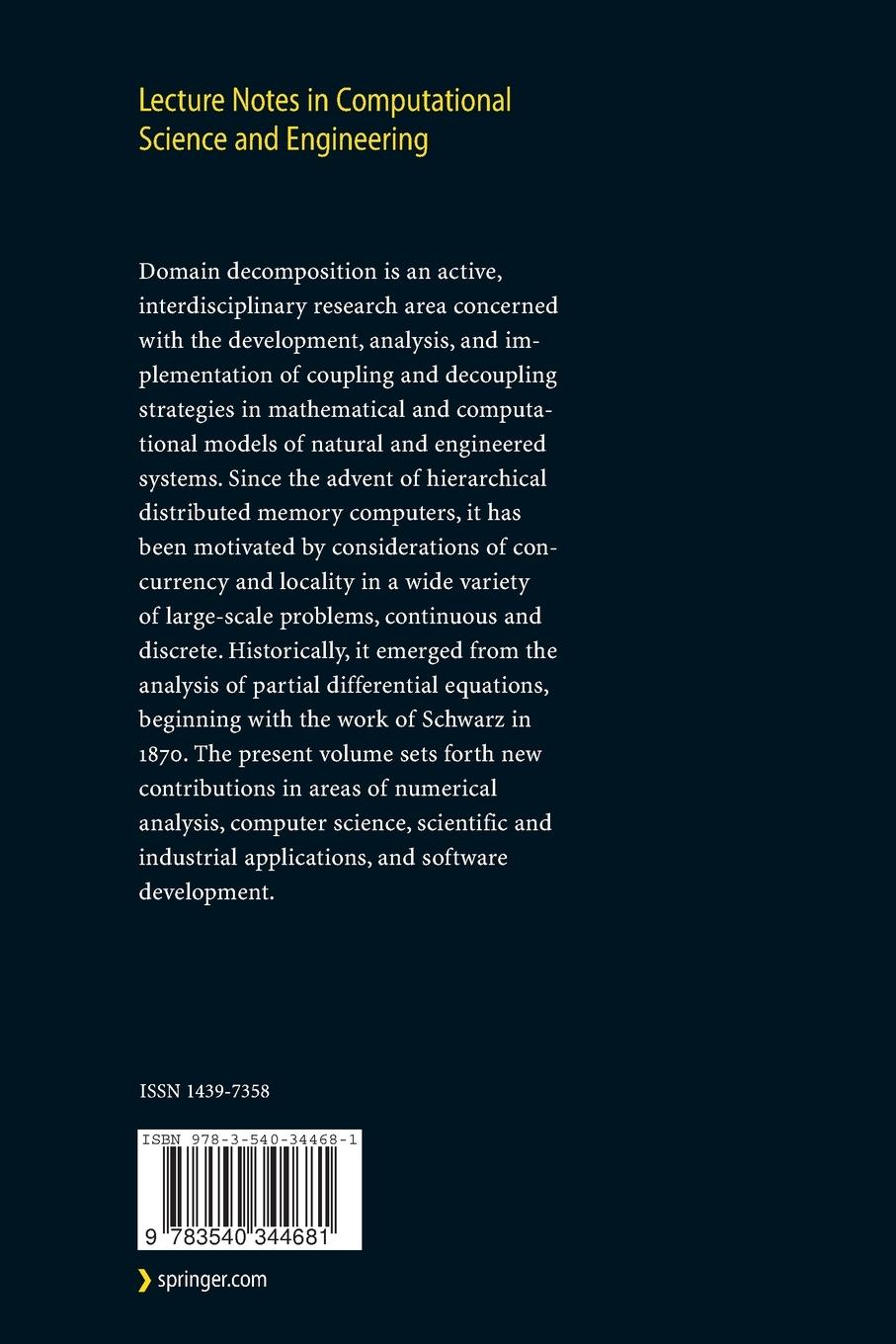 Rückseitencover Domain Decomposition Methods in Science and Engineering XVI