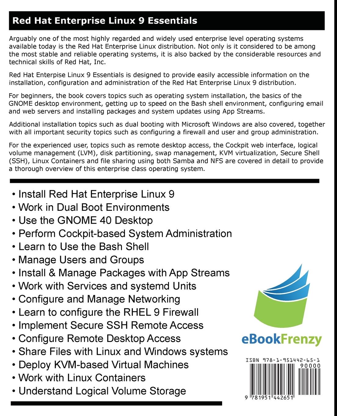 Rückseitencover Red Hat Enterprise Linux 9 Essentials