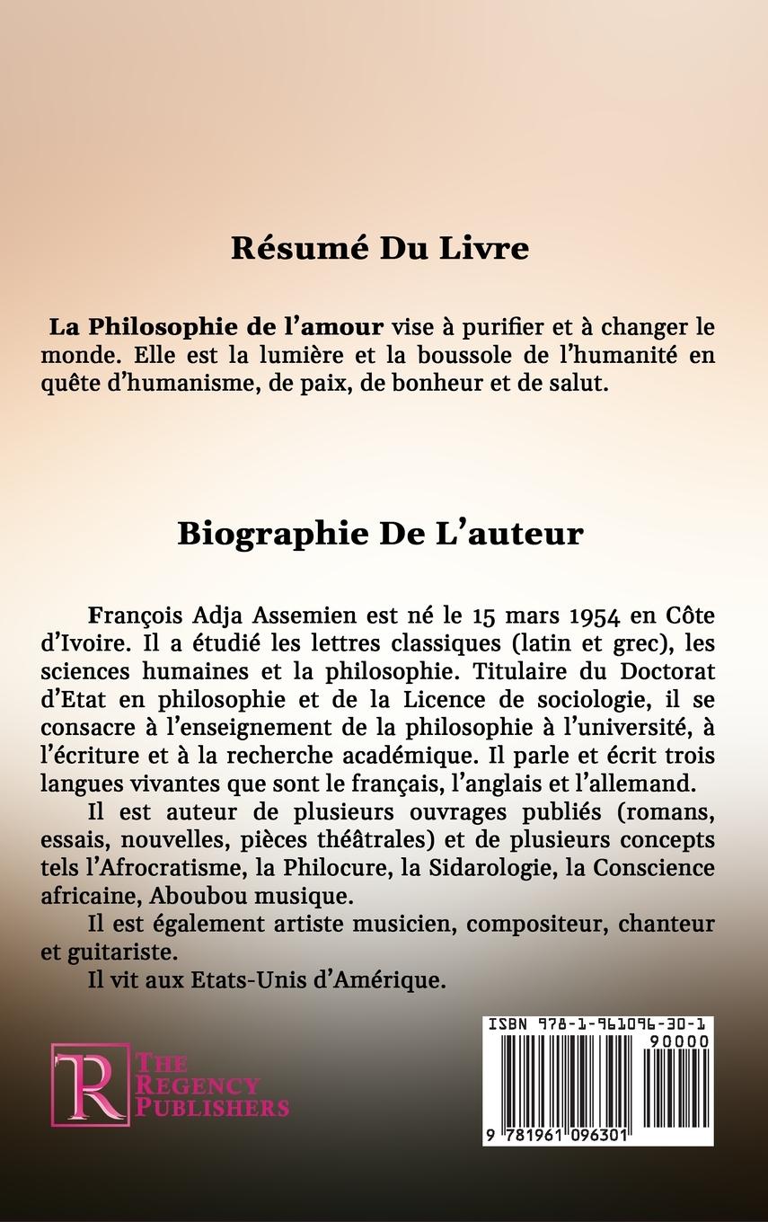 Rückseitencover LA PHILOSOPHIE DE L'AMOUR