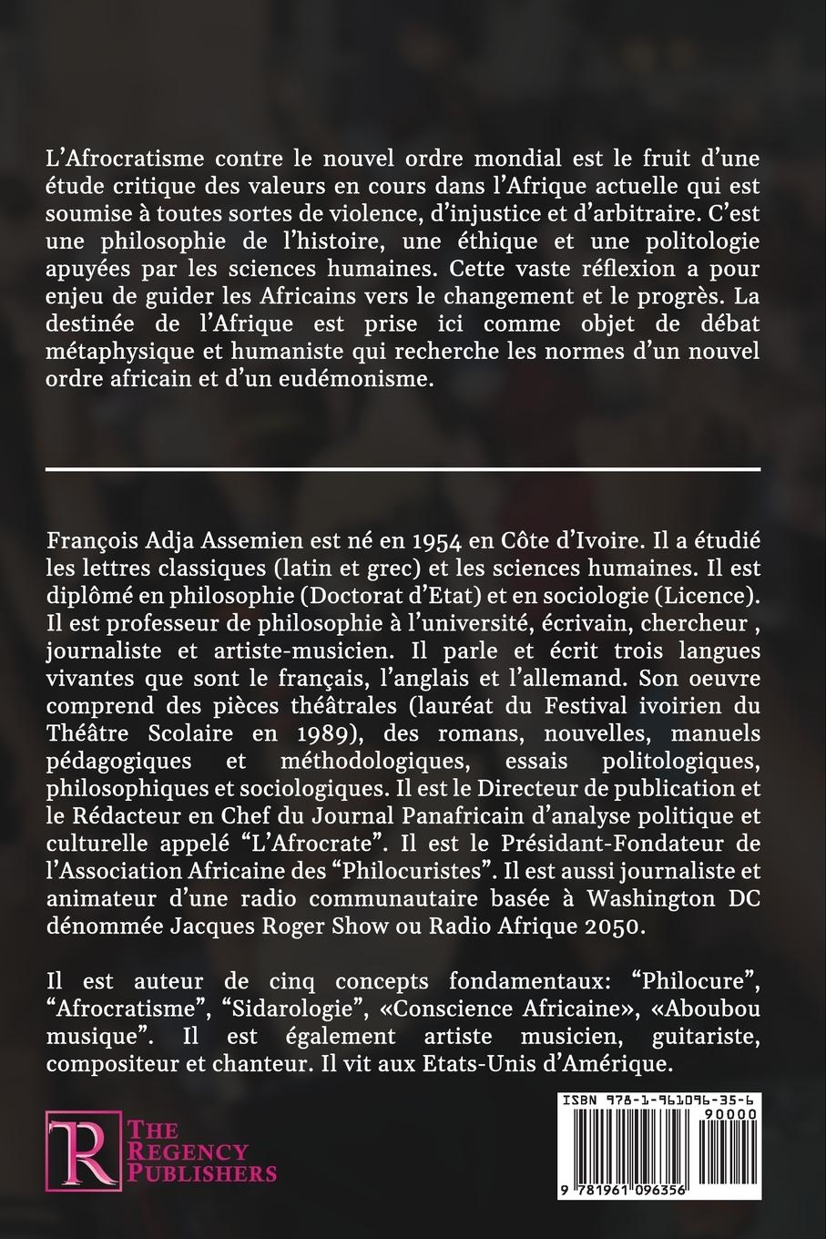 Rückseitencover L'AFROCRATISME CONTRE LE NOUVEL ORDRE MONDIAL