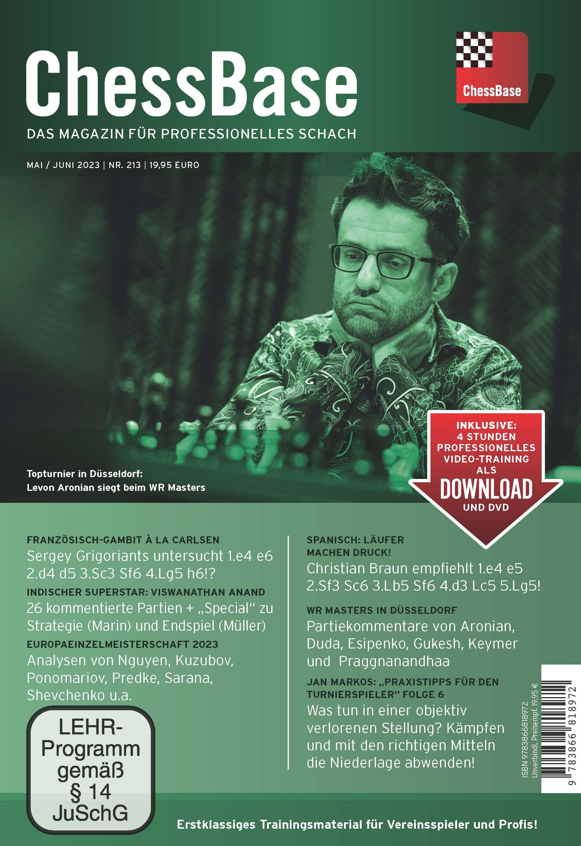 Vorderes Coverbild ChessBase Magazin 213