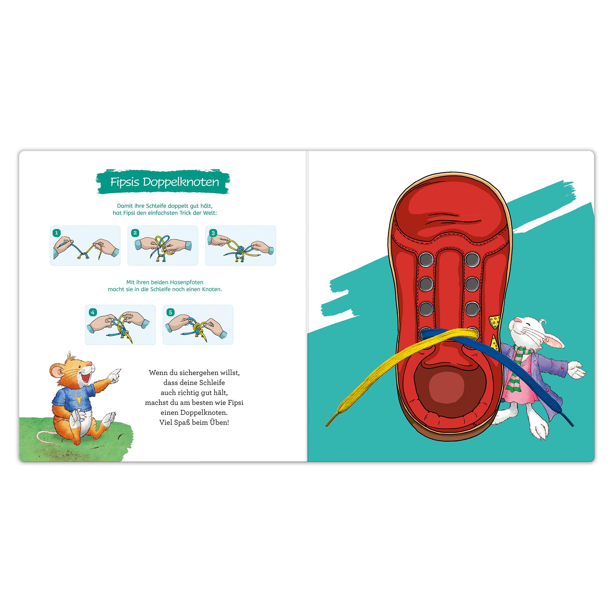 Beispielinhalt (Bild) Leo Lausemaus lernt Schleifen binden - Kinderleichte Anleitungen Lustige Geschichten