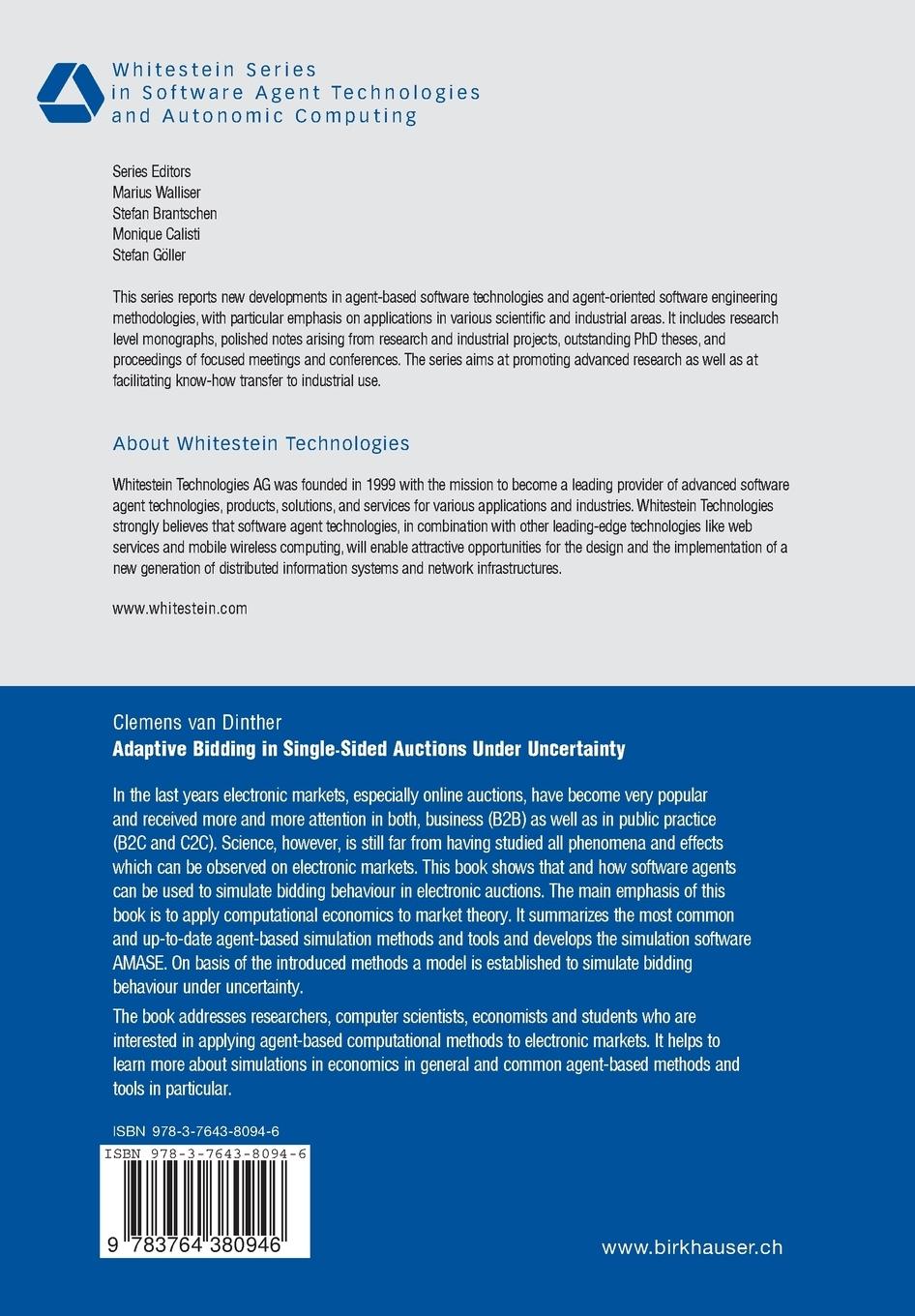 Rückseitencover Adaptive Bidding in Single-Sided Auctions under Uncertainty