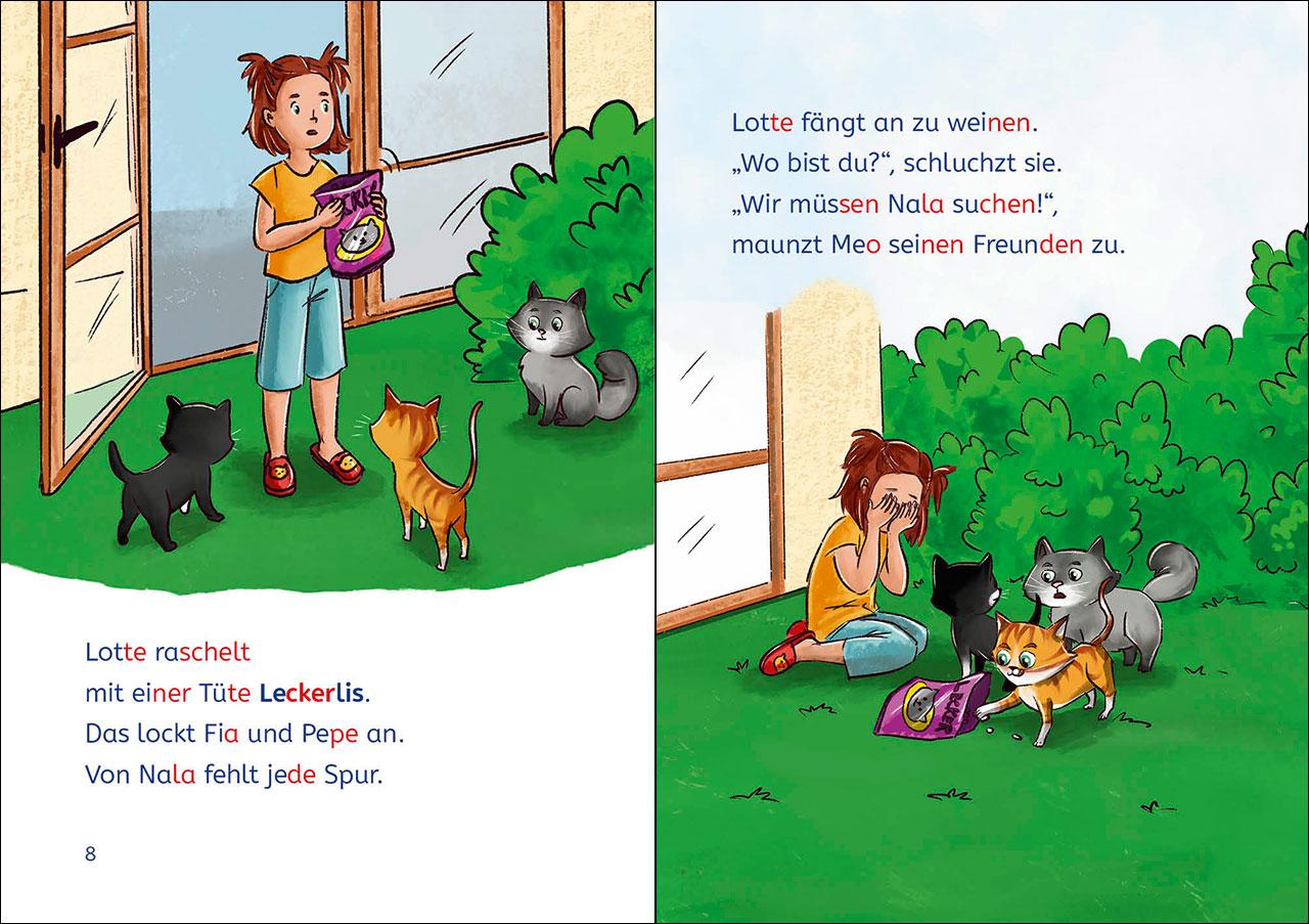 Beispielinhalt (Bild) Leselöwen 1. Klasse - Die Katzen-Detektive