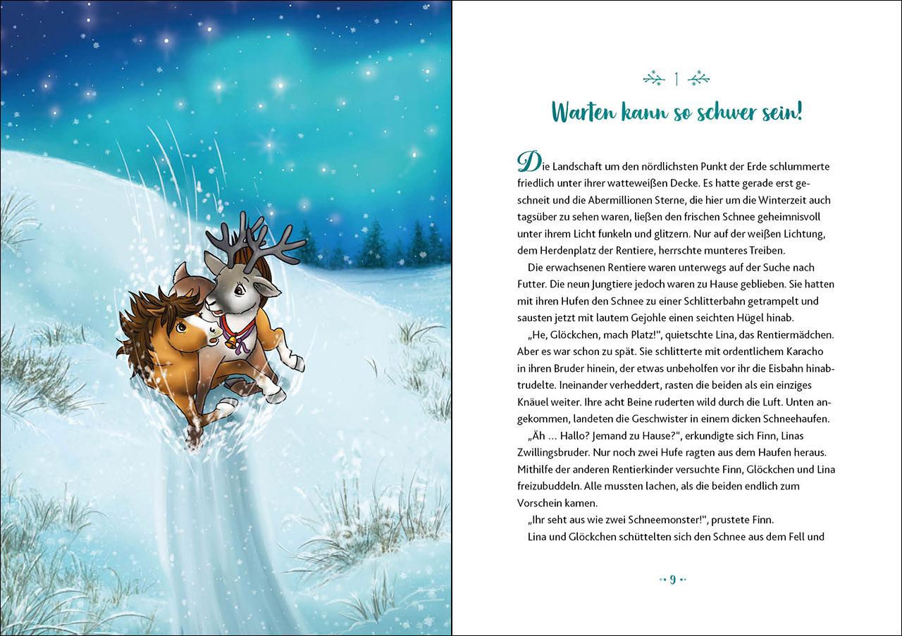 Beispielinhalt (Bild) Glöckchen, das Weihnachtspony Mein Adventskalenderbuch - Ein zauberhafter Wunsch