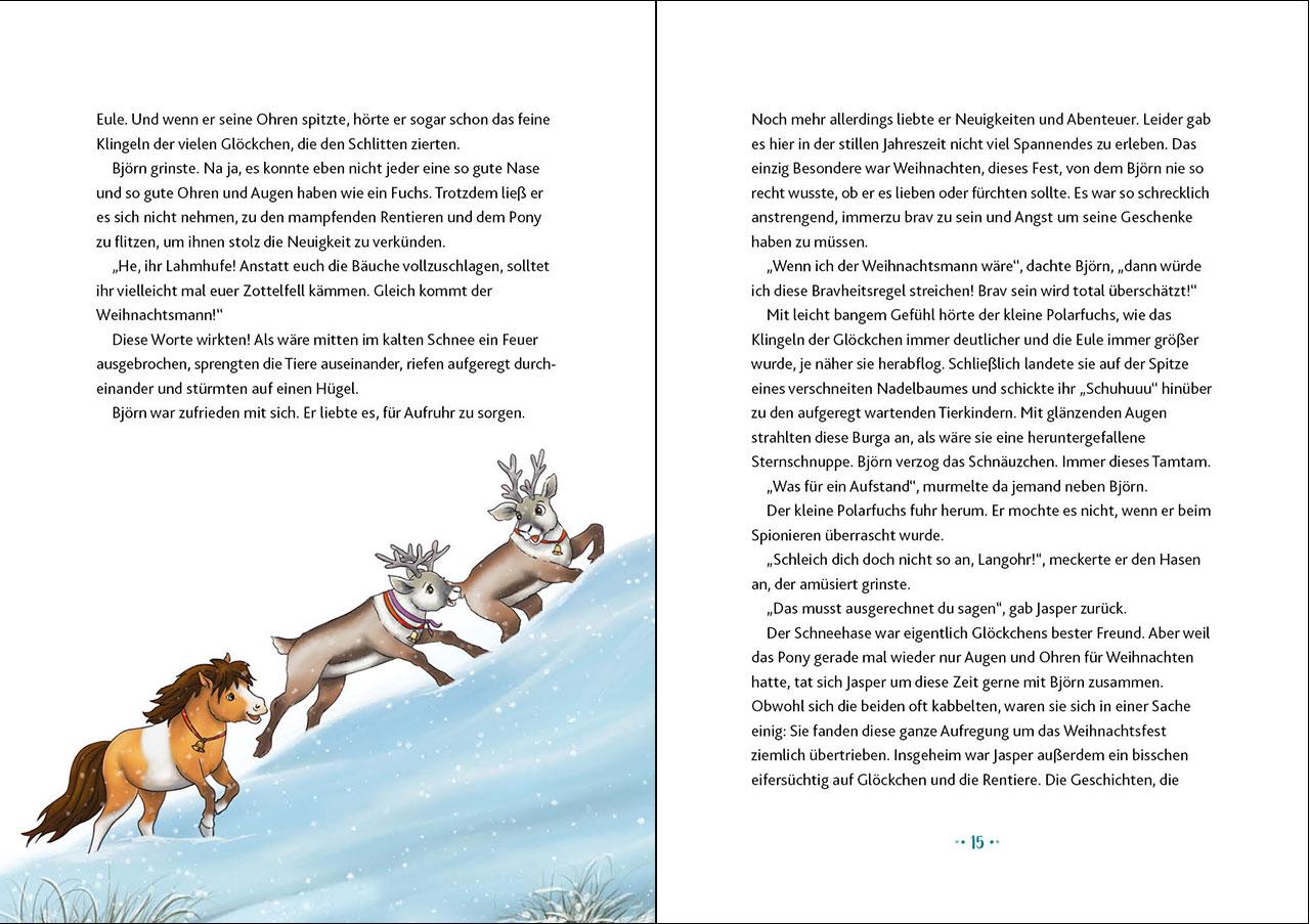 Beispielinhalt (Bild) Glöckchen, das Weihnachtspony Mein Adventskalenderbuch - Ein zauberhafter Wunsch