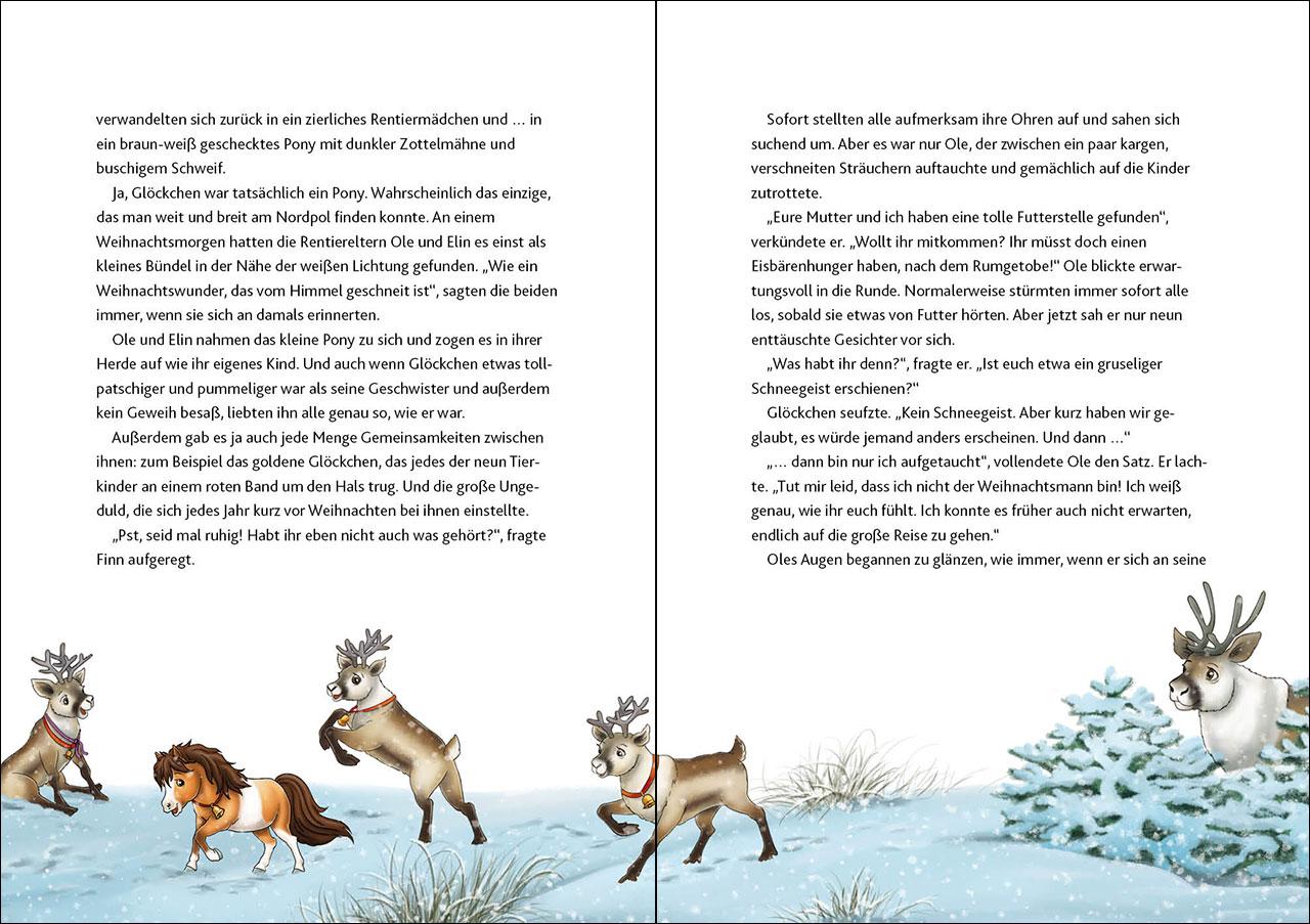 Beispielinhalt (Bild) Glöckchen, das Weihnachtspony Mein Adventskalenderbuch - Ein zauberhafter Wunsch