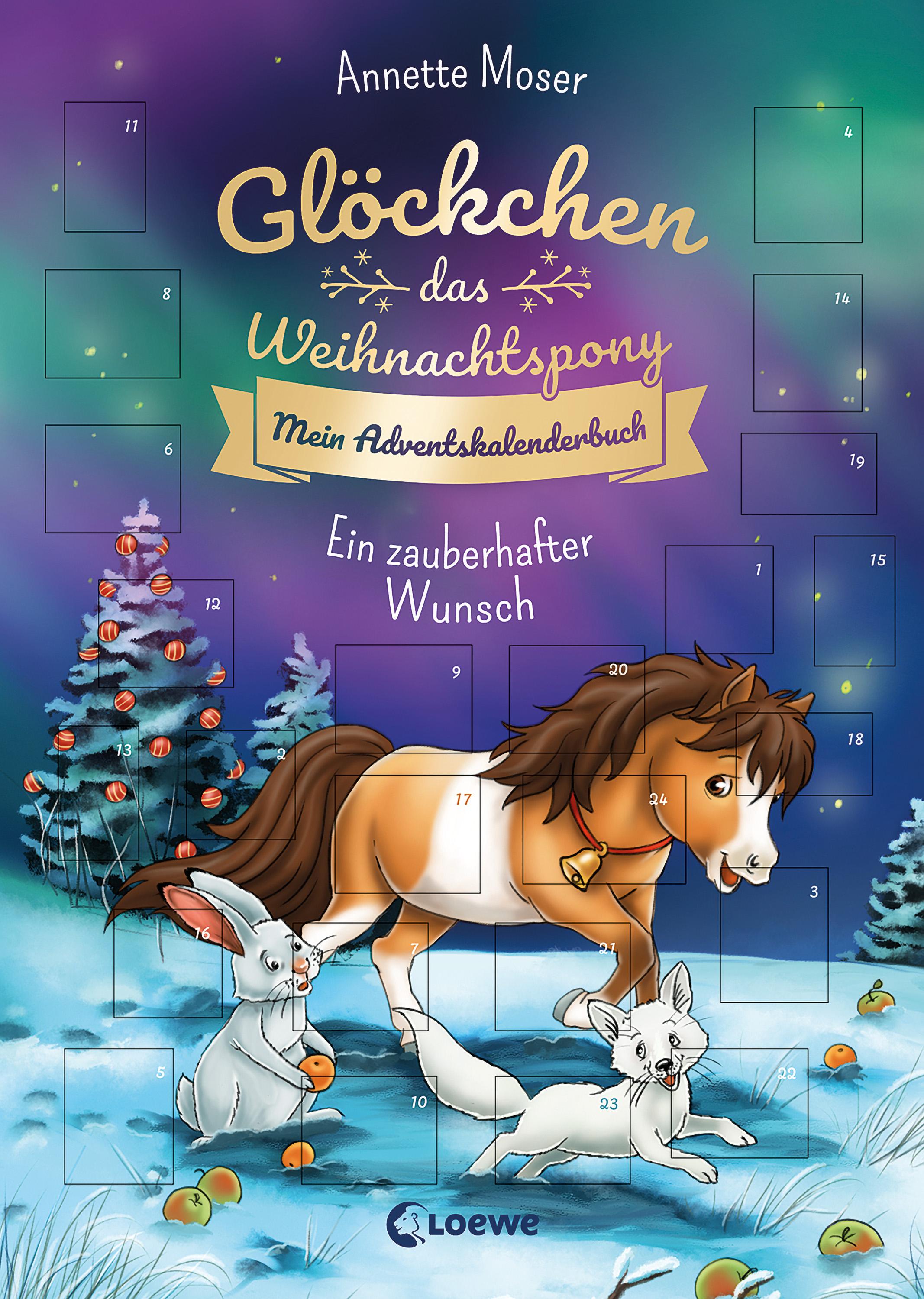 Vorderes Coverbild Glöckchen, das Weihnachtspony Mein Adventskalenderbuch - Ein zauberhafter Wunsch