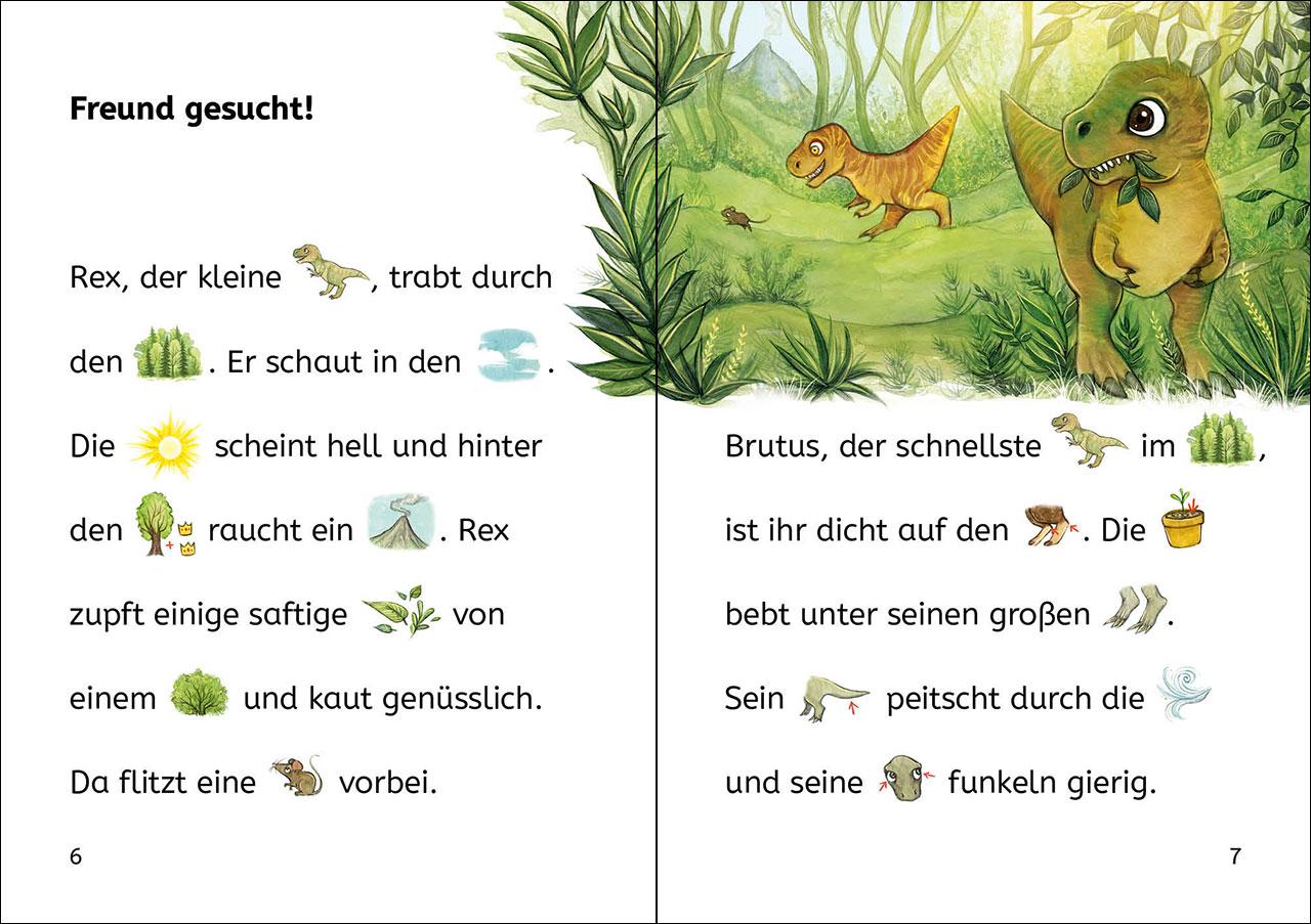 Beispielinhalt (Bild) Bildermaus - Der kleine Dino sucht einen Freund