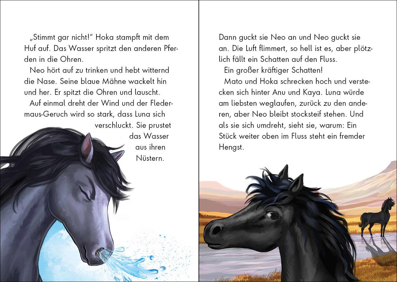 Beispielinhalt (Bild) Wildpferde - mutig und frei (Band 2) - Im Tal der Gefahren