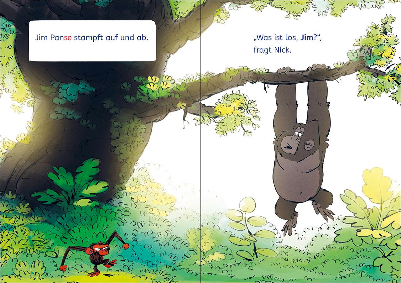 Beispielinhalt (Bild) Leselöwen 1. Klasse - Jim ist mies drauf - Wer braucht schon gute Laune?