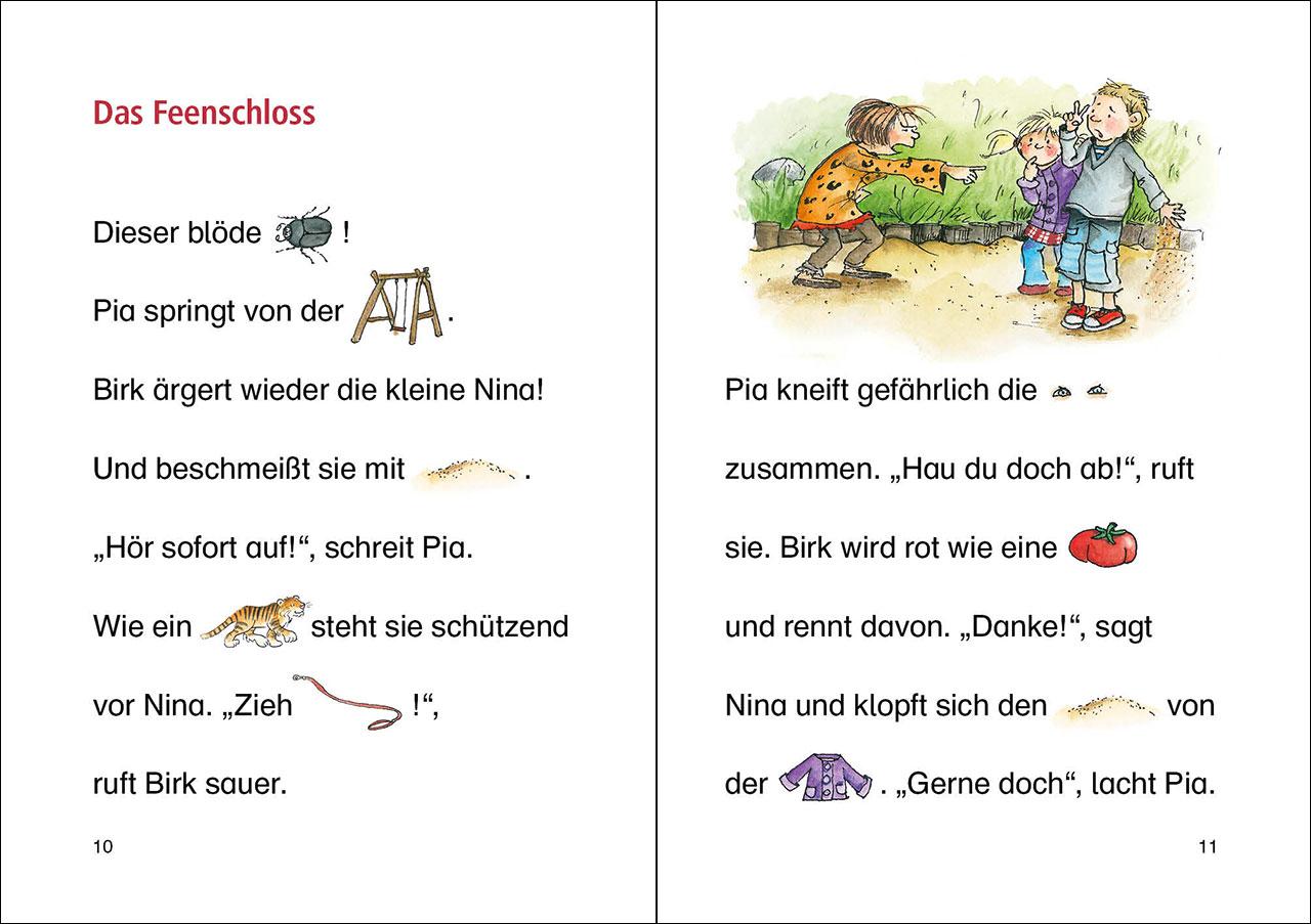 Beispielinhalt (Bild) Lesenlernen in 3 Schritten - Die schönsten Feengeschichten