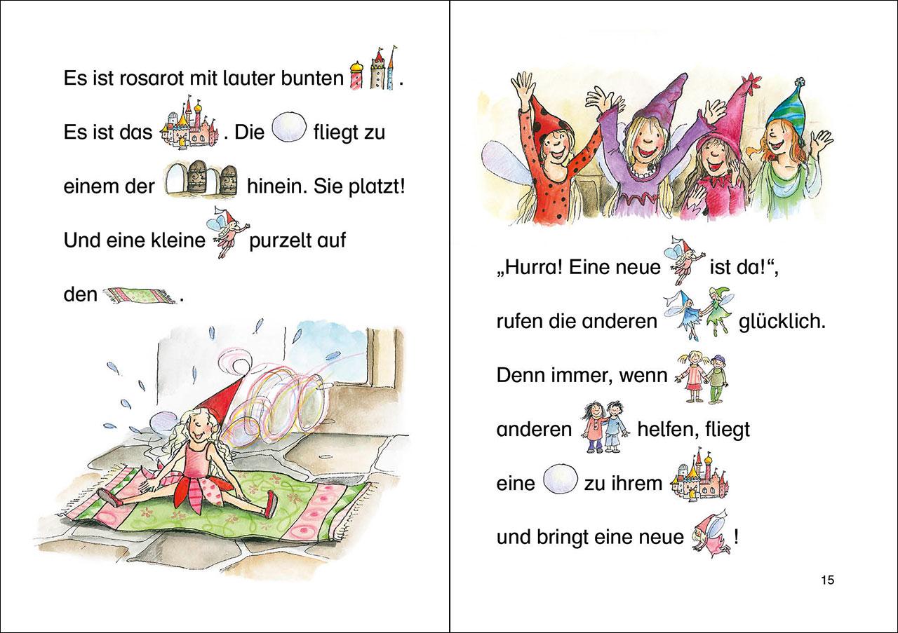 Beispielinhalt (Bild) Lesenlernen in 3 Schritten - Die schönsten Feengeschichten