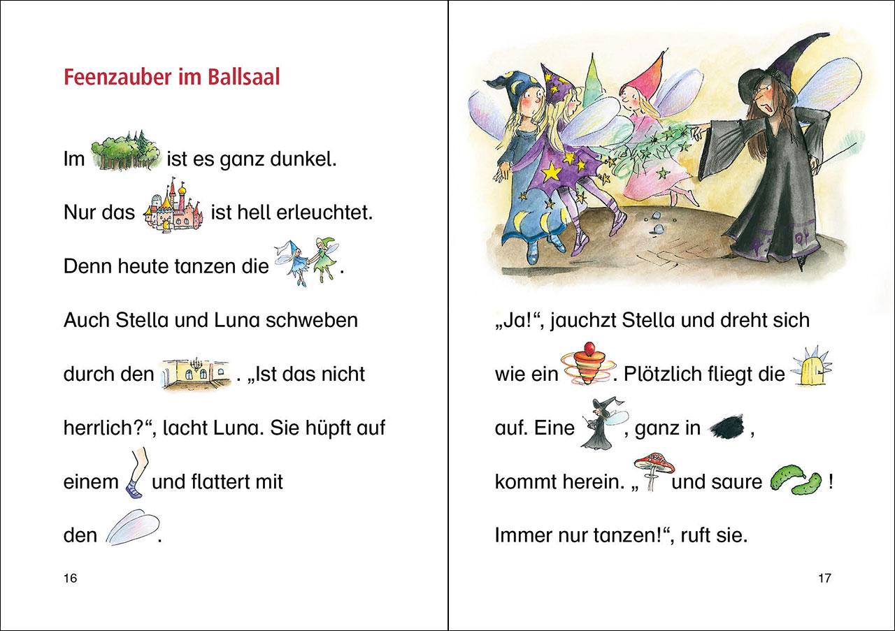 Beispielinhalt (Bild) Lesenlernen in 3 Schritten - Die schönsten Feengeschichten