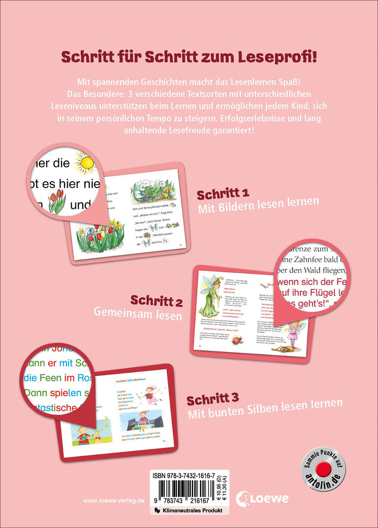 Rückseitencover Lesenlernen in 3 Schritten - Die schönsten Feengeschichten