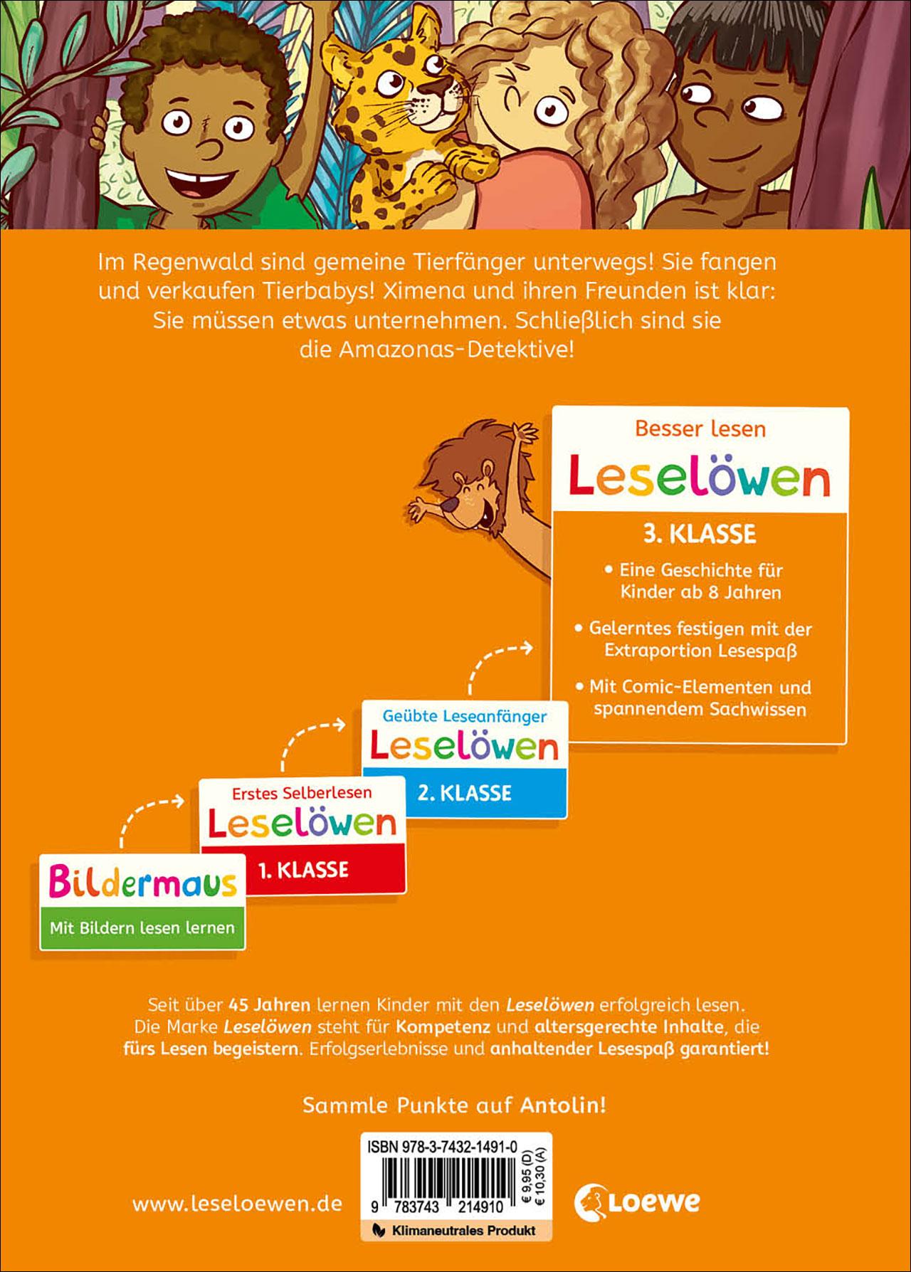 Rückseitencover Leselöwen 3. Klasse - Amazonas-Detektive: Gefahr im Regenwald