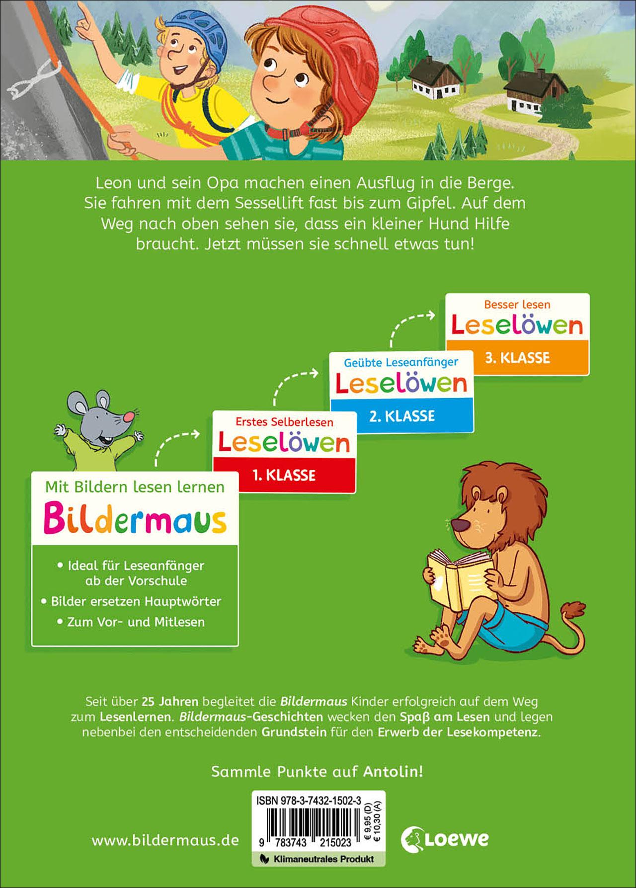 Rückseitencover Bildermaus - Rettung in den Bergen