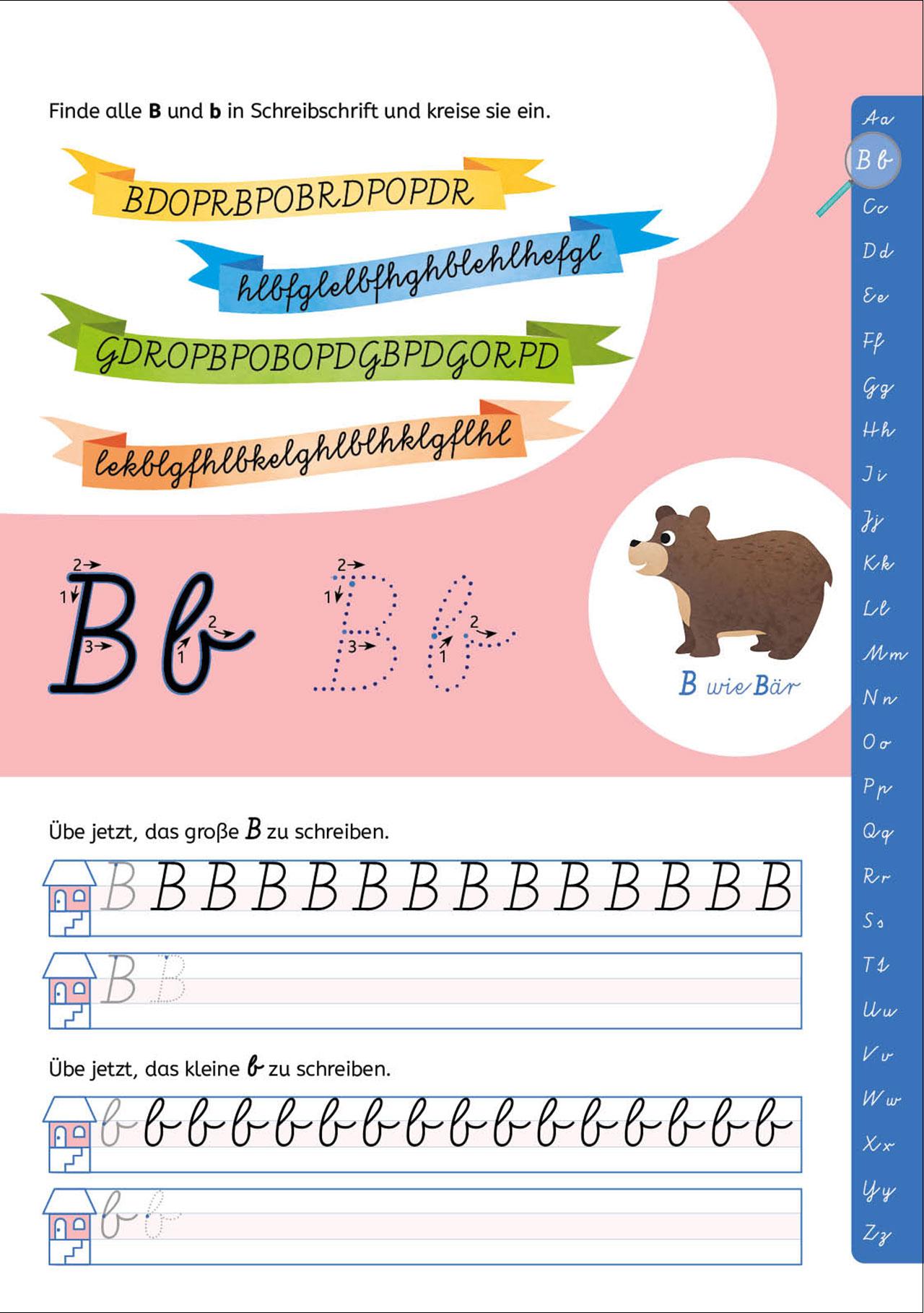 Beispielinhalt (Bild) Schreiben lernen mit Spurrillen - Schreibschrift