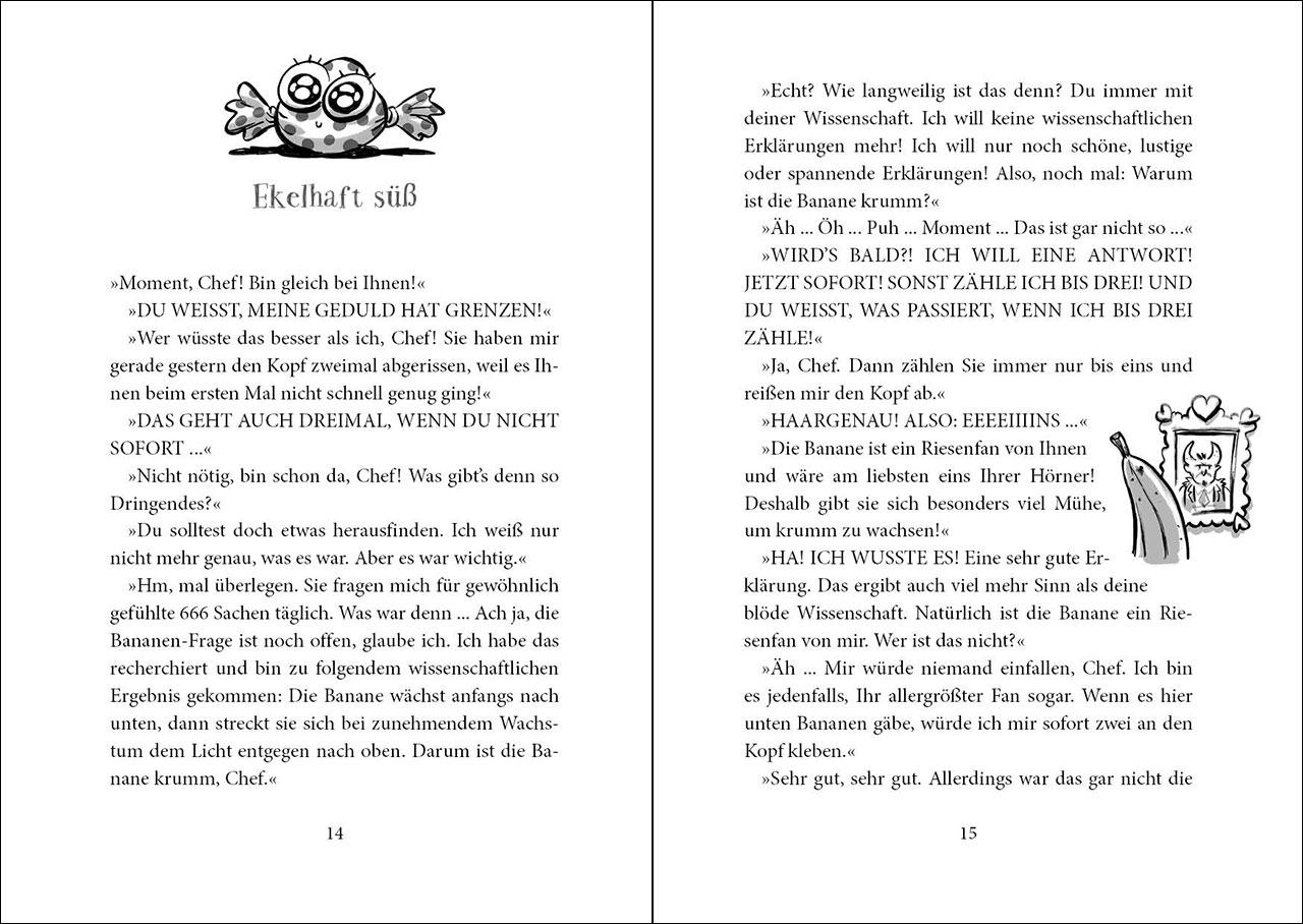 Beispielinhalt (Bild) Luzifer junior (Band 14) - Schurkenjagd und Schlotzolade