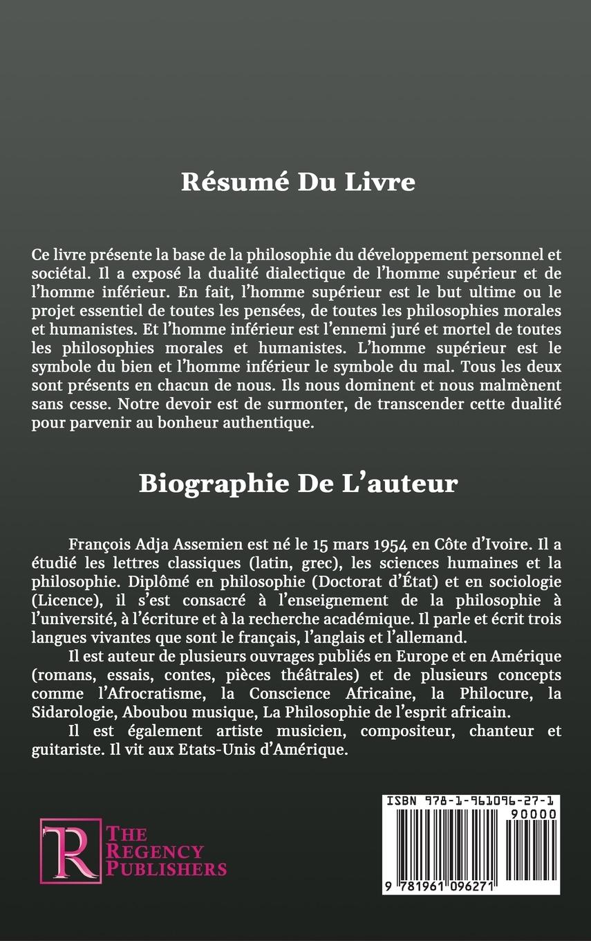 Rückseitencover L'HOMME SUPÉRIEUR ET L'HOMME INFÉRIEUR