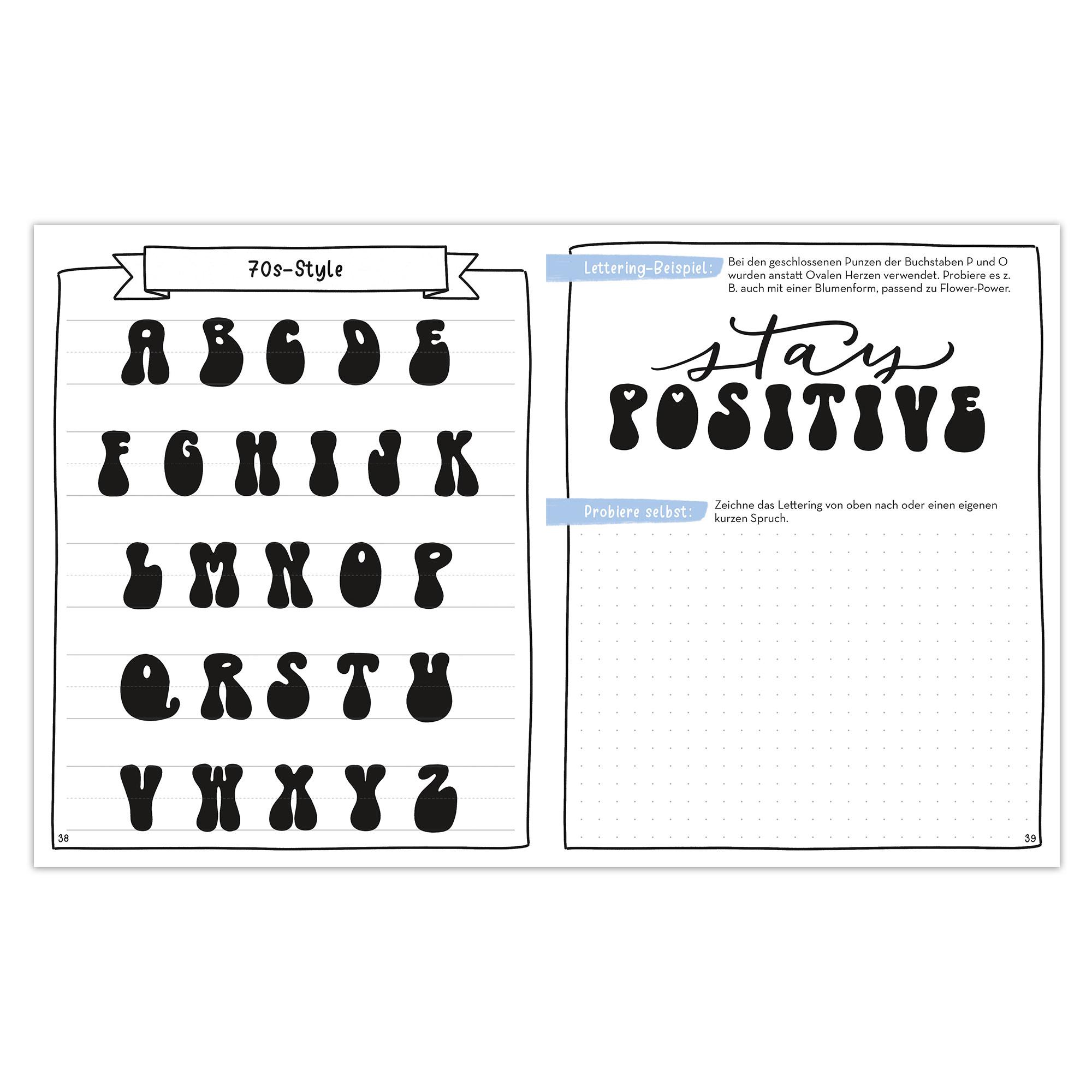 Beispielinhalt (Bild) I love Lettering - 22 Alphabete für Schnell-Starter: Volume 4