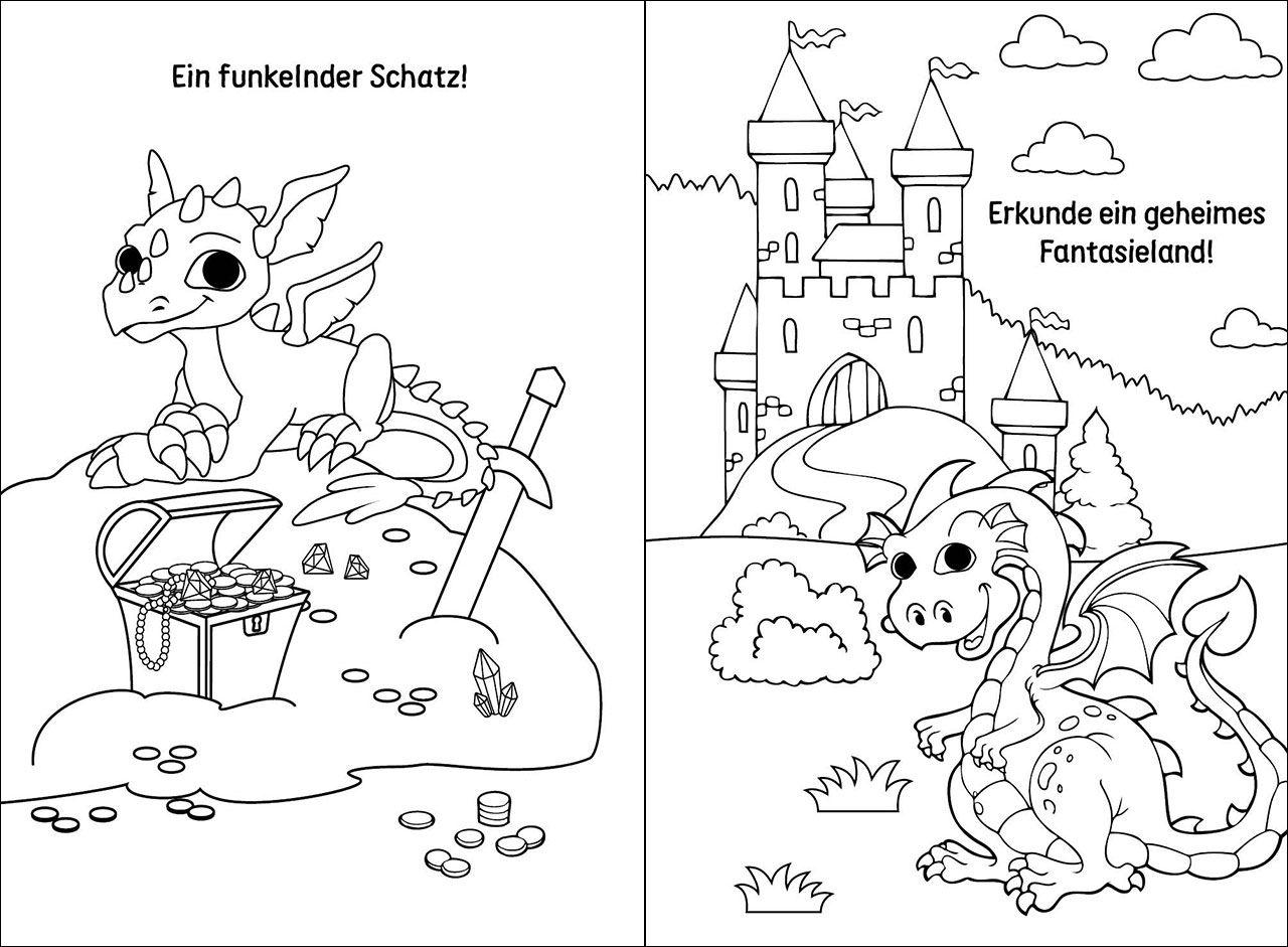 Beispielinhalt (Bild) Diamond Painting - Bastelspaß mit Diamanten - Drachen