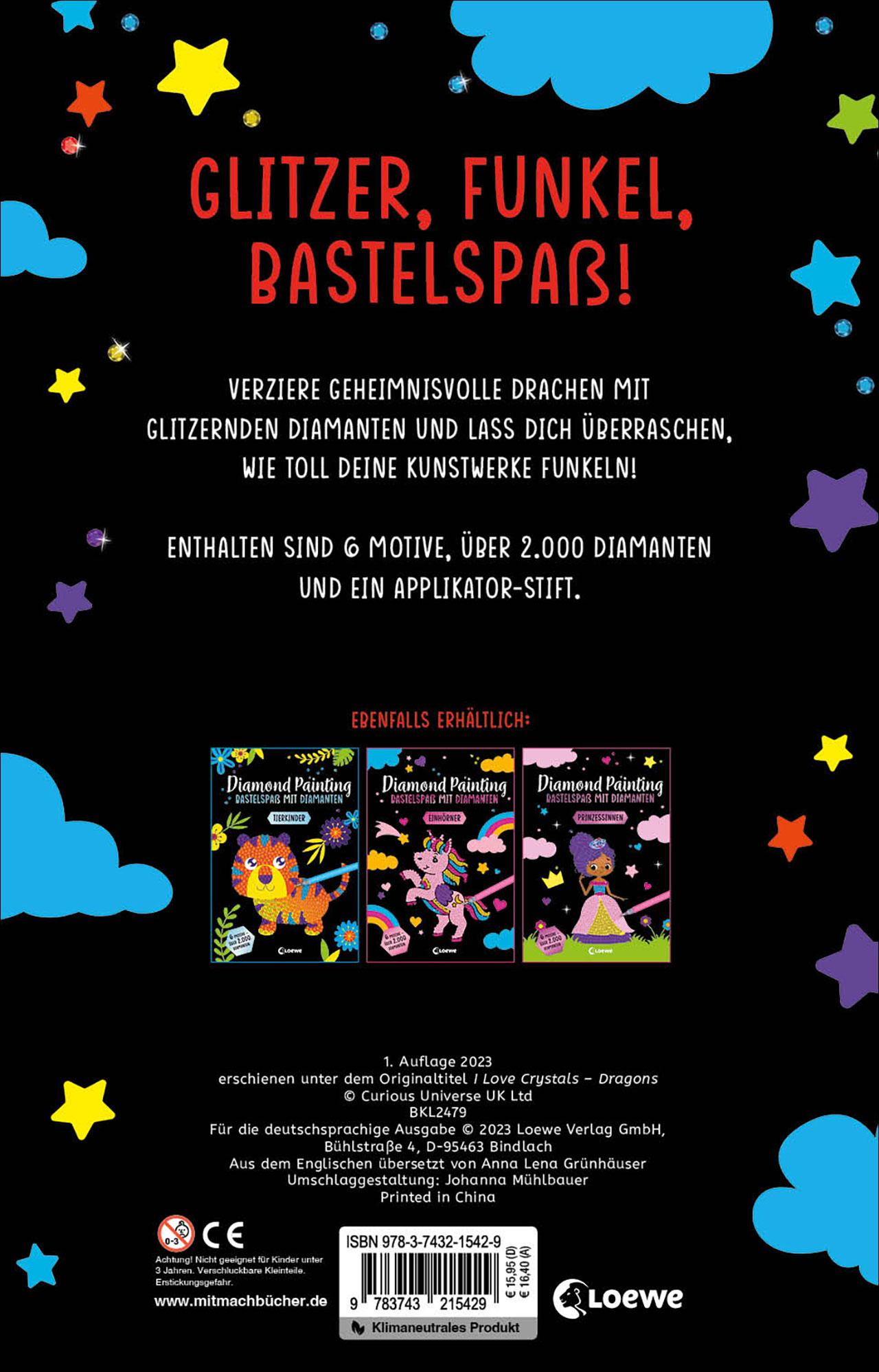 Rückseitencover Diamond Painting - Bastelspaß mit Diamanten - Drachen