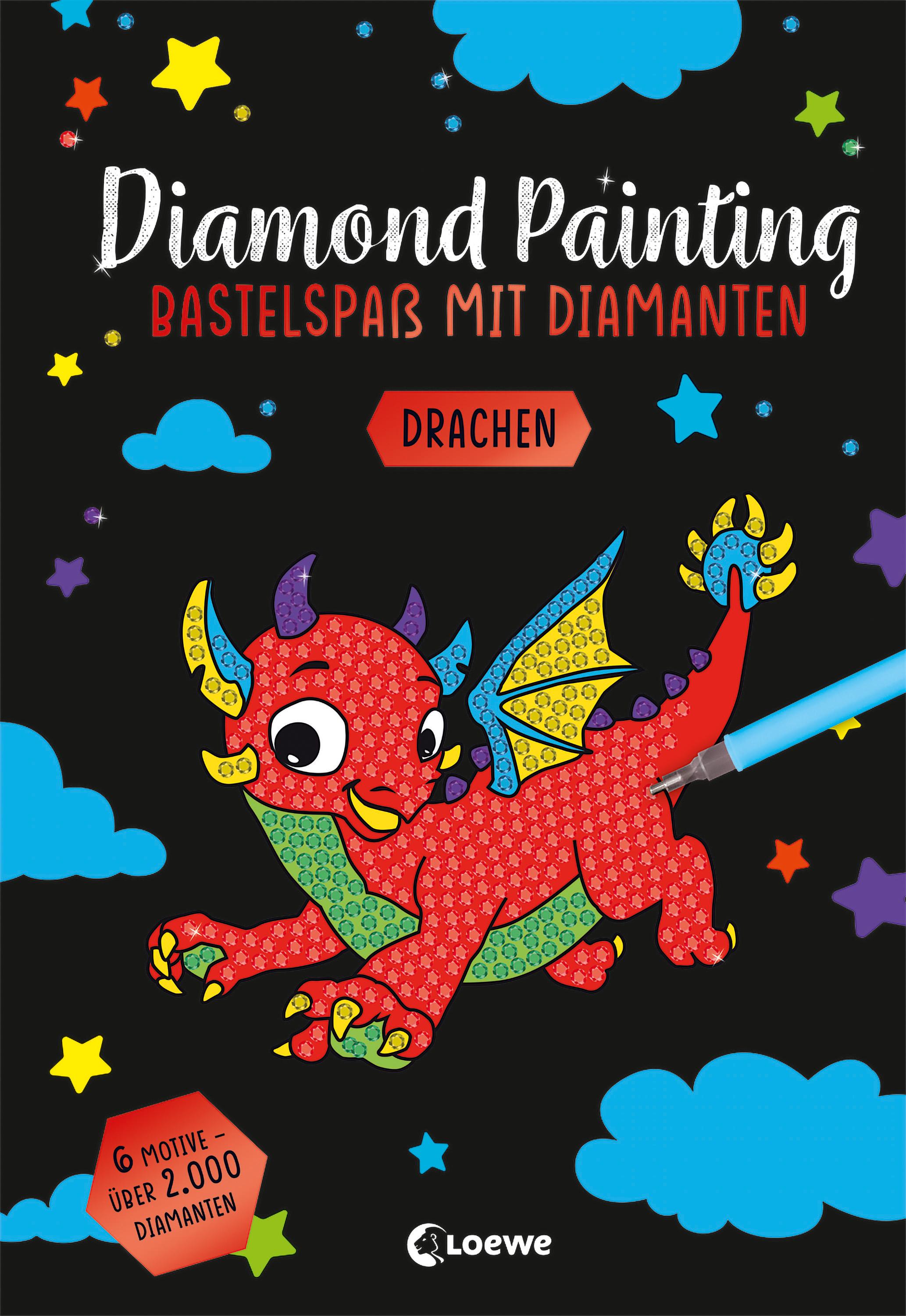 Vorderes Coverbild Diamond Painting - Bastelspaß mit Diamanten - Drachen