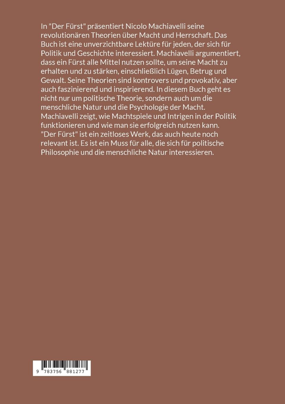 Rückseitencover Der Fürst