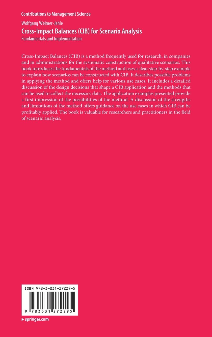 Rückseitencover Cross-Impact Balances (CIB) for Scenario Analysis