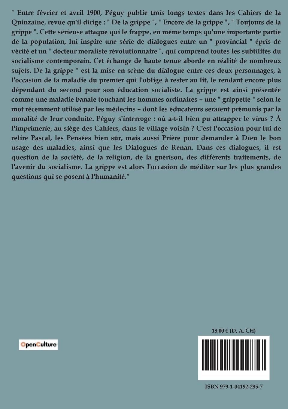 Rückseitencover De la grippe, encore de la grippe, toujours de la grippe