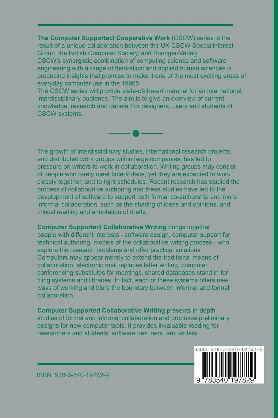 Rückseitencover Computer Supported Collaborative Writing