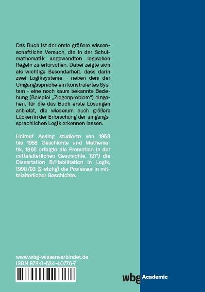 Rückseitencover Die Logik der Schulmathematik