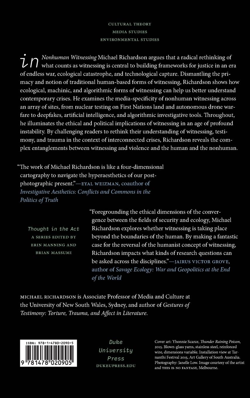 Rückseitencover Nonhuman Witnessing